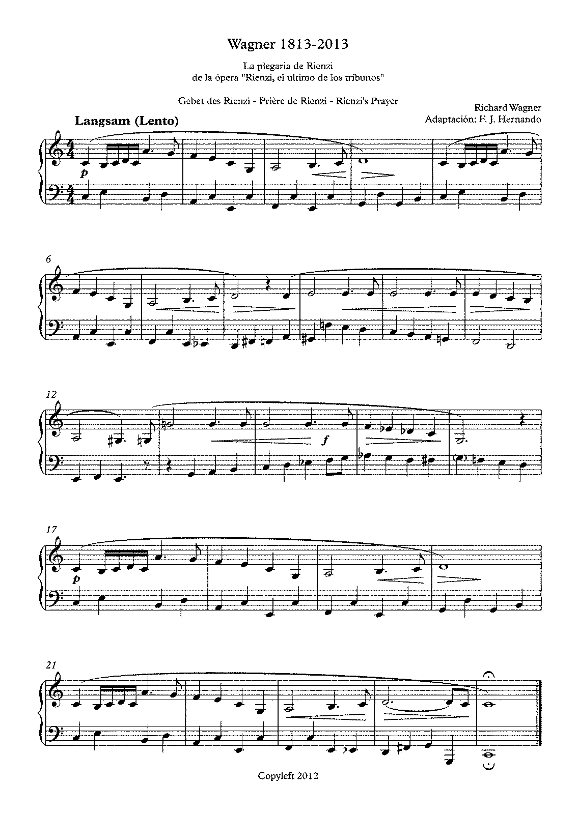 Wagner for Young Pianists (Wagner, Richard) - IMSLP: Free Sheet Music