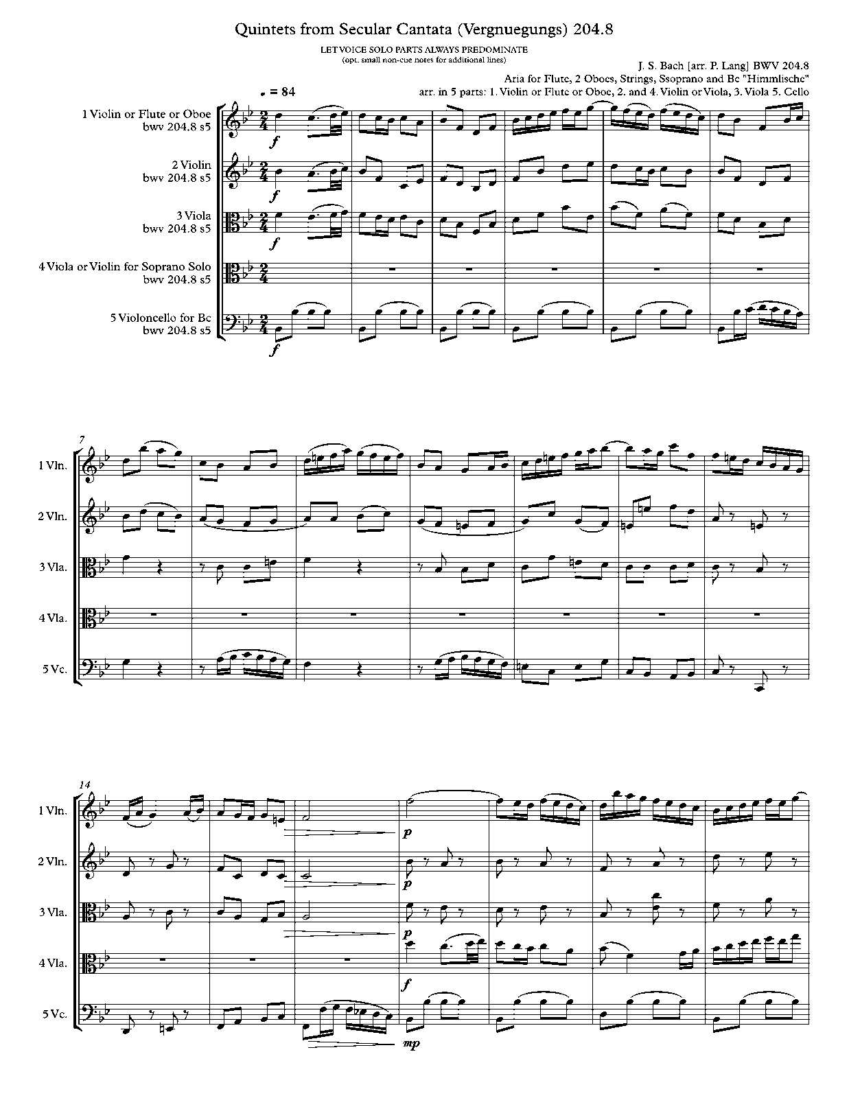 Ich bin in mir vergnügt, BWV 204 (Bach, Johann Sebastian) IMSLP