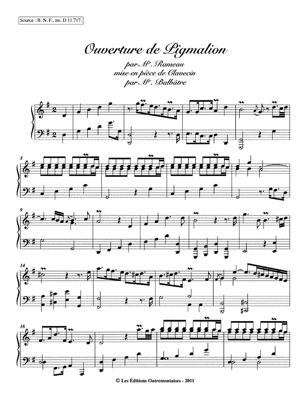 Pigmalion, RCT 52 (Rameau, Jean-Philippe) - IMSLP: Free Sheet Music PDF Download