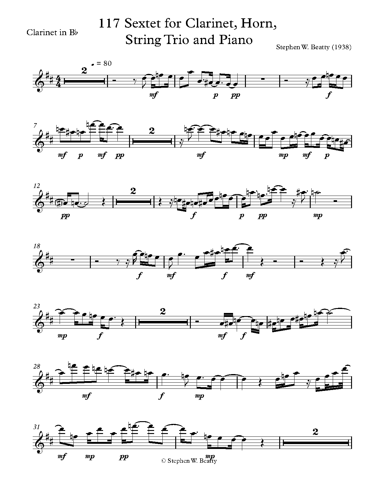 Sextet for Horn, Strings and Piano, Op.117 (Beatty, Stephen W