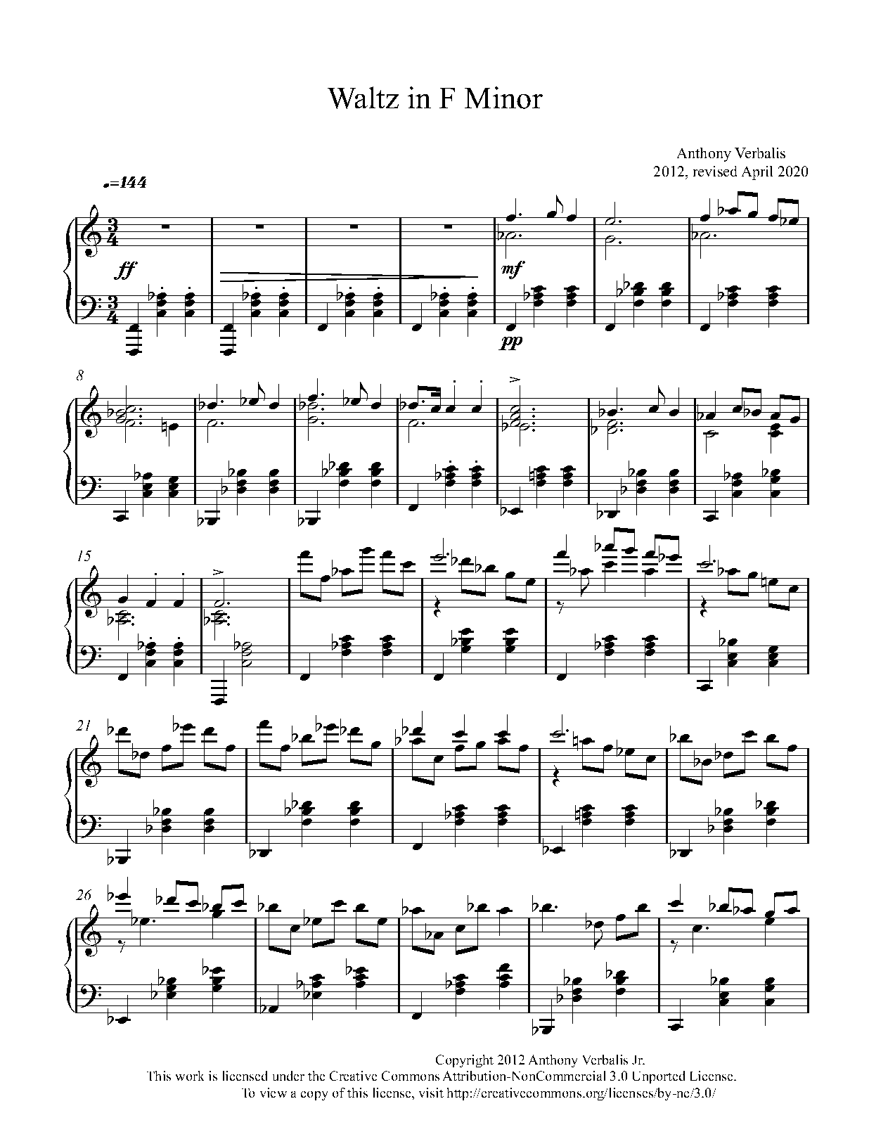 Waltz in F minor (Verbalis, Anthony) IMSLP