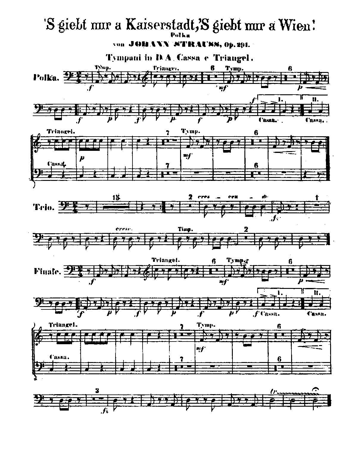 File:PMLP34313-Strauss Jr. 's gibt nur a Kaiserstadt, 's gibt nur a Wien!, Op.291 - Timpani, Bass Drum, Triangle, Snare Drum.pdf