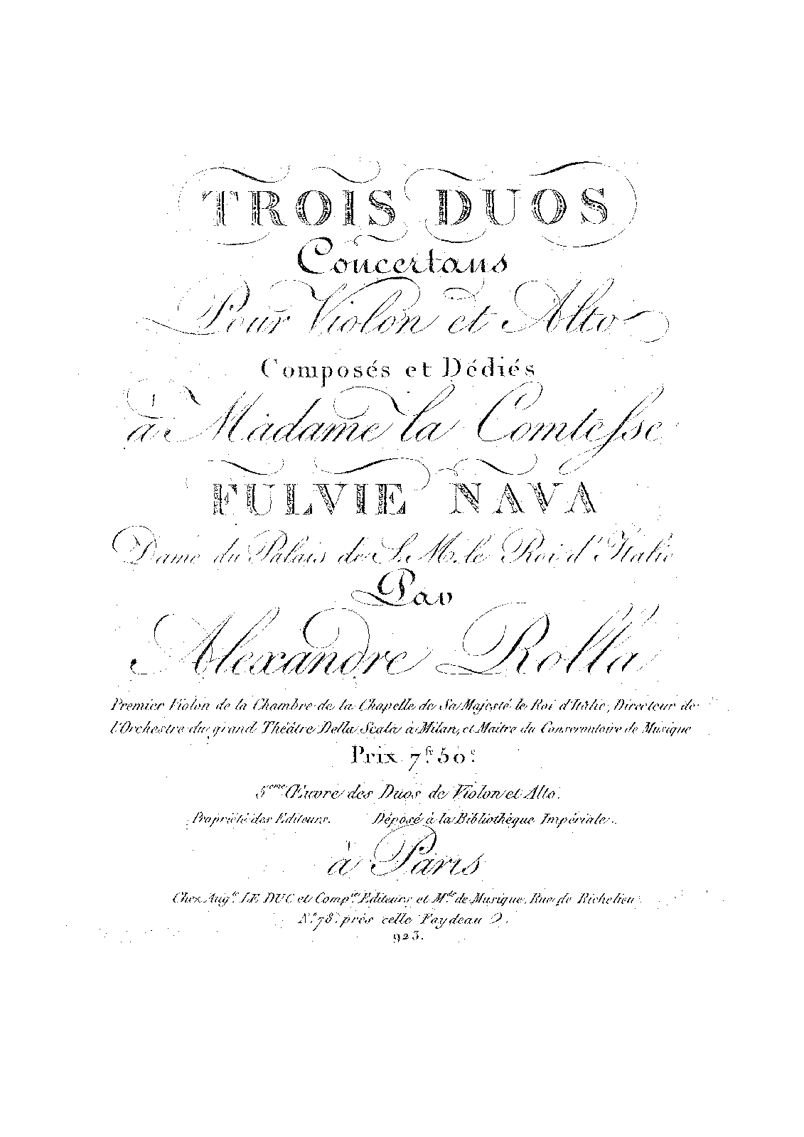 3 Concertant Duos for Violin and Viola