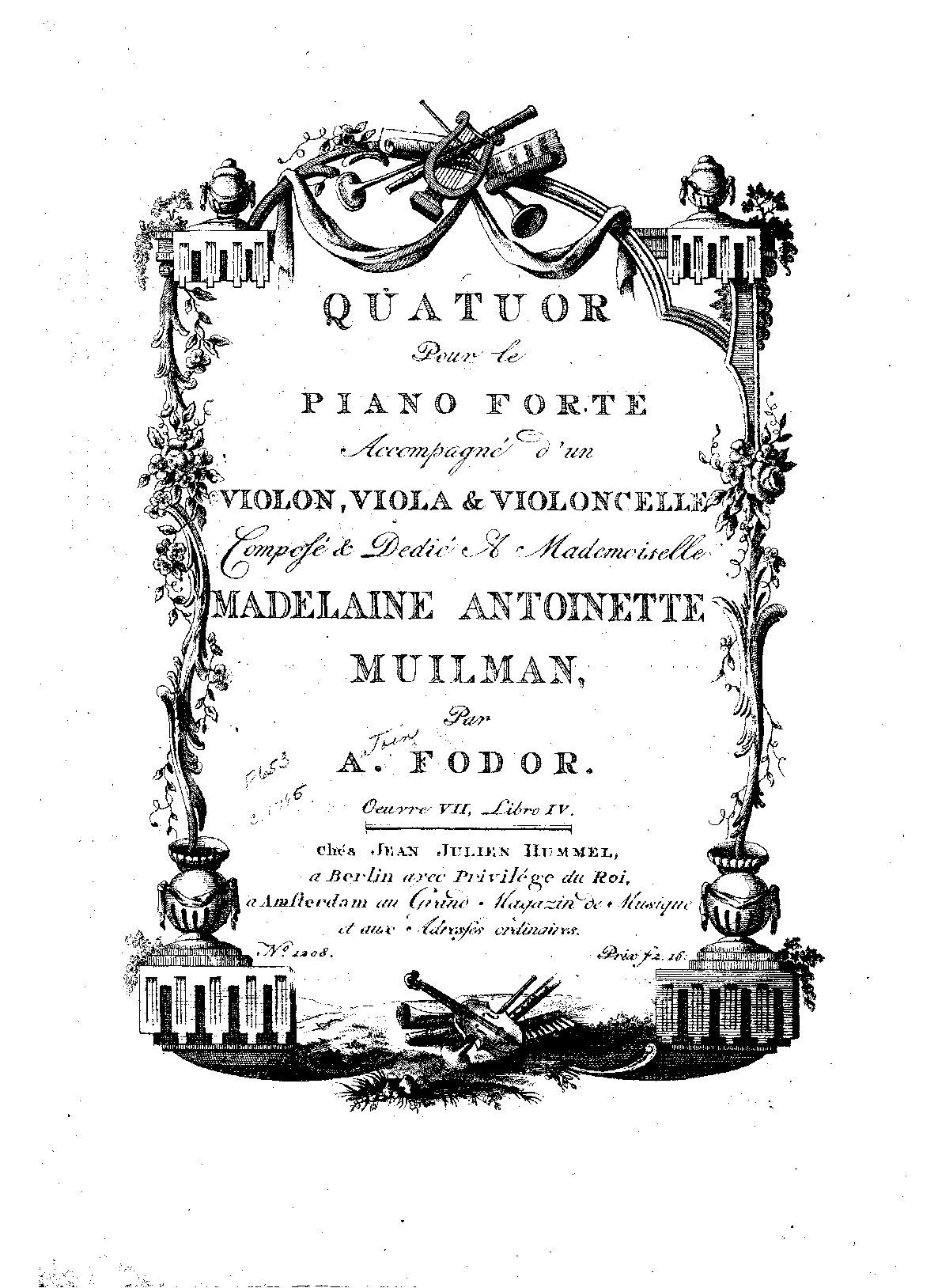 4 Piano Quartets, Op.7 (Fodor, Carel Anton) IMSLP