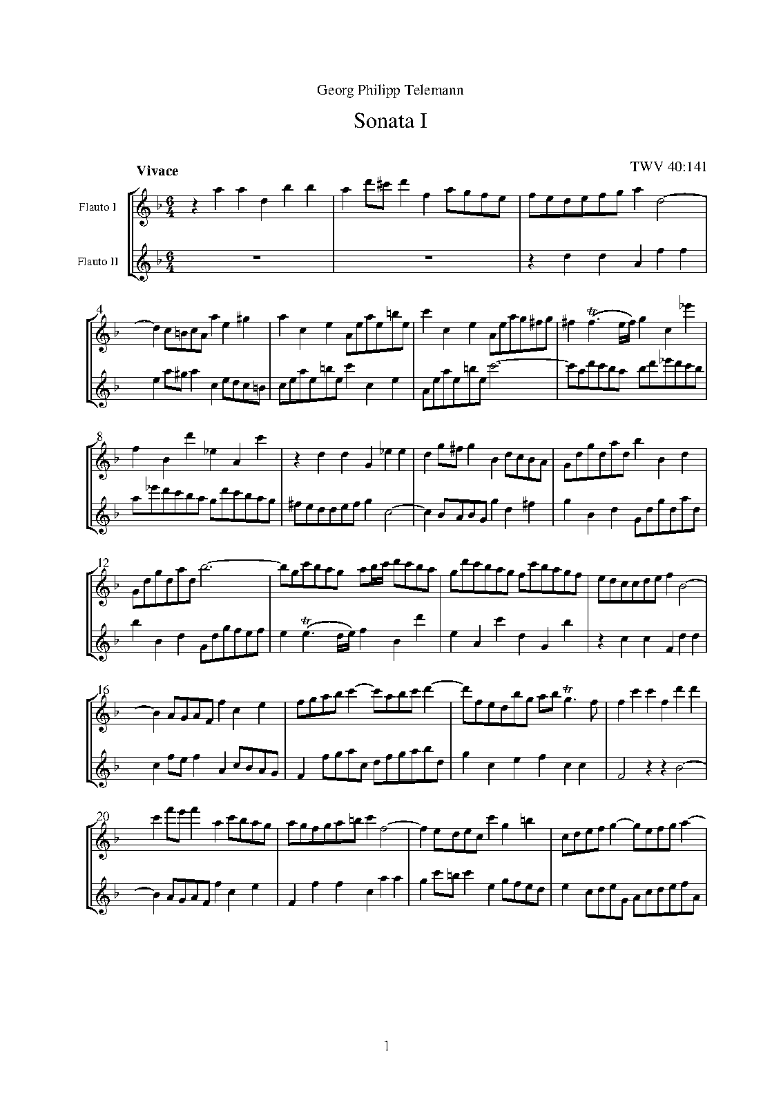 9 Sonatas for 2 Flutes, TWV 40141149 (Telemann, Philipp) IMSLP