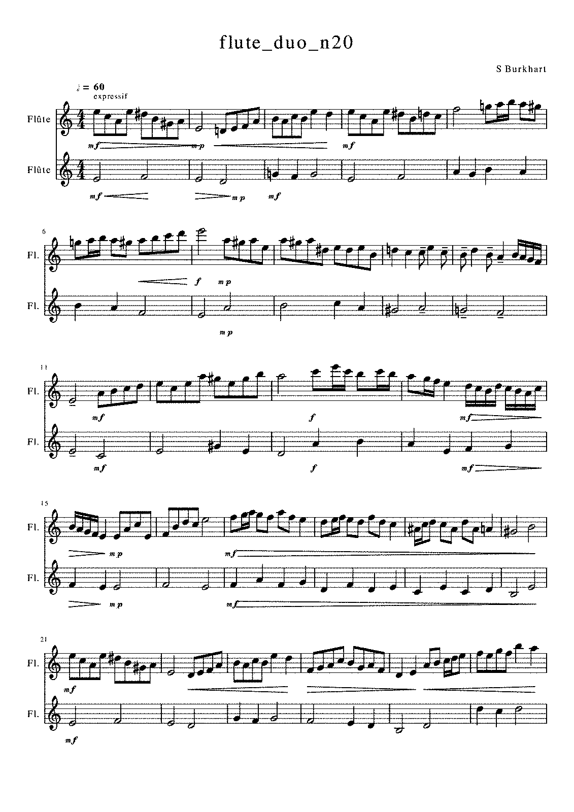 Duo No.20 for 2 Flutes (Burkhart, Stéphane) - IMSLP