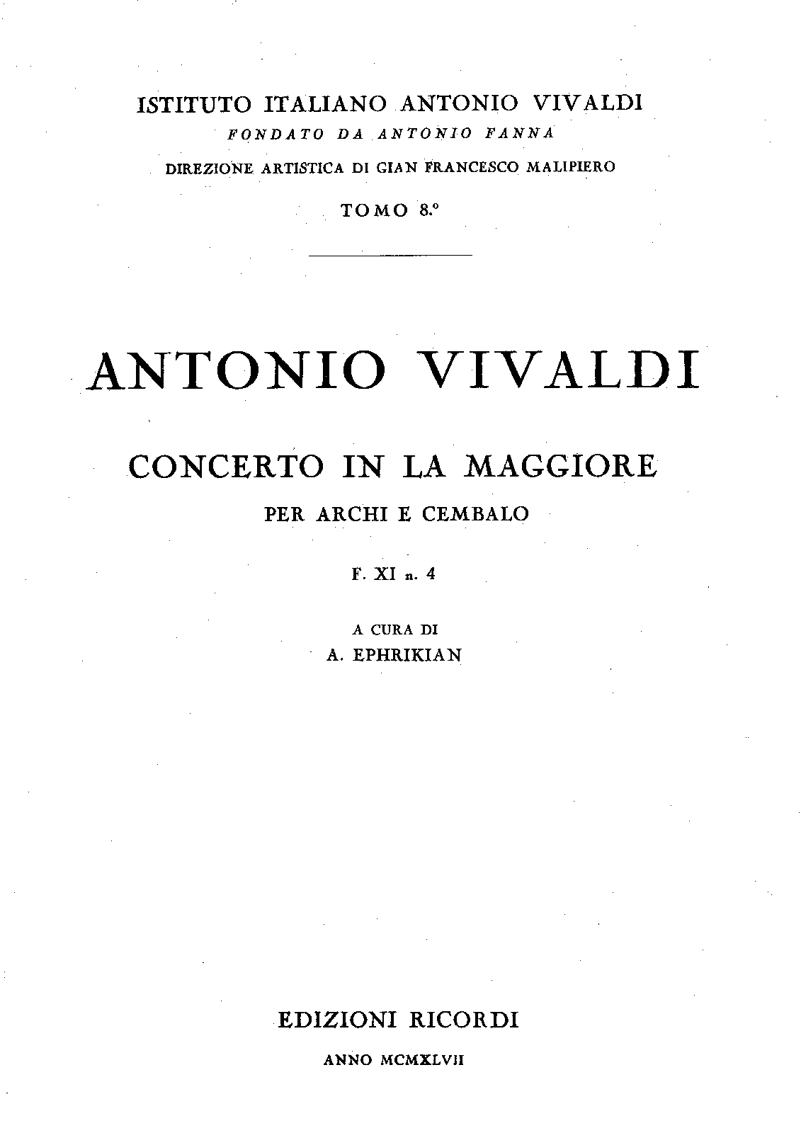 Concerto for Strings in A major