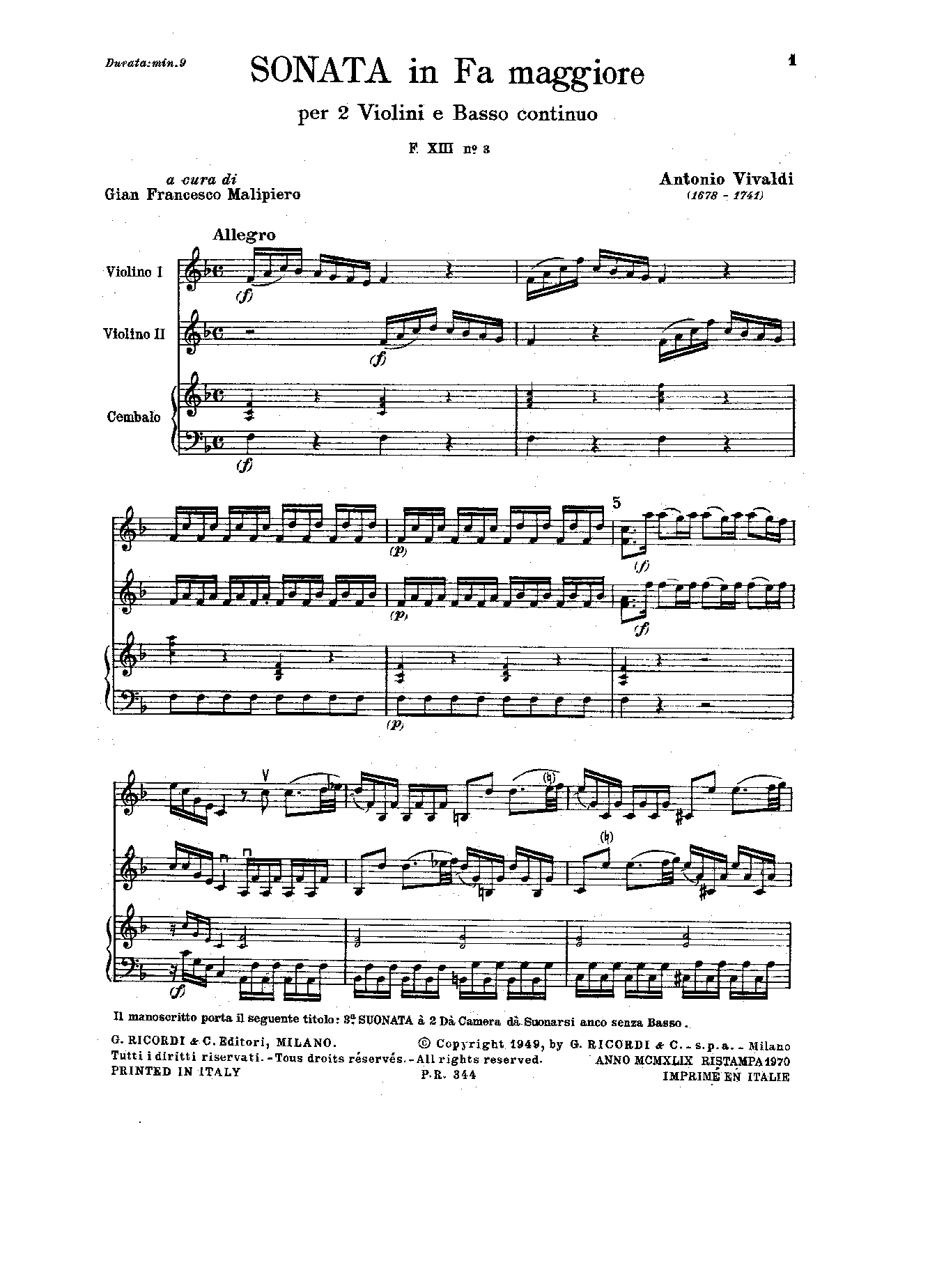 Trio Sonata in F major