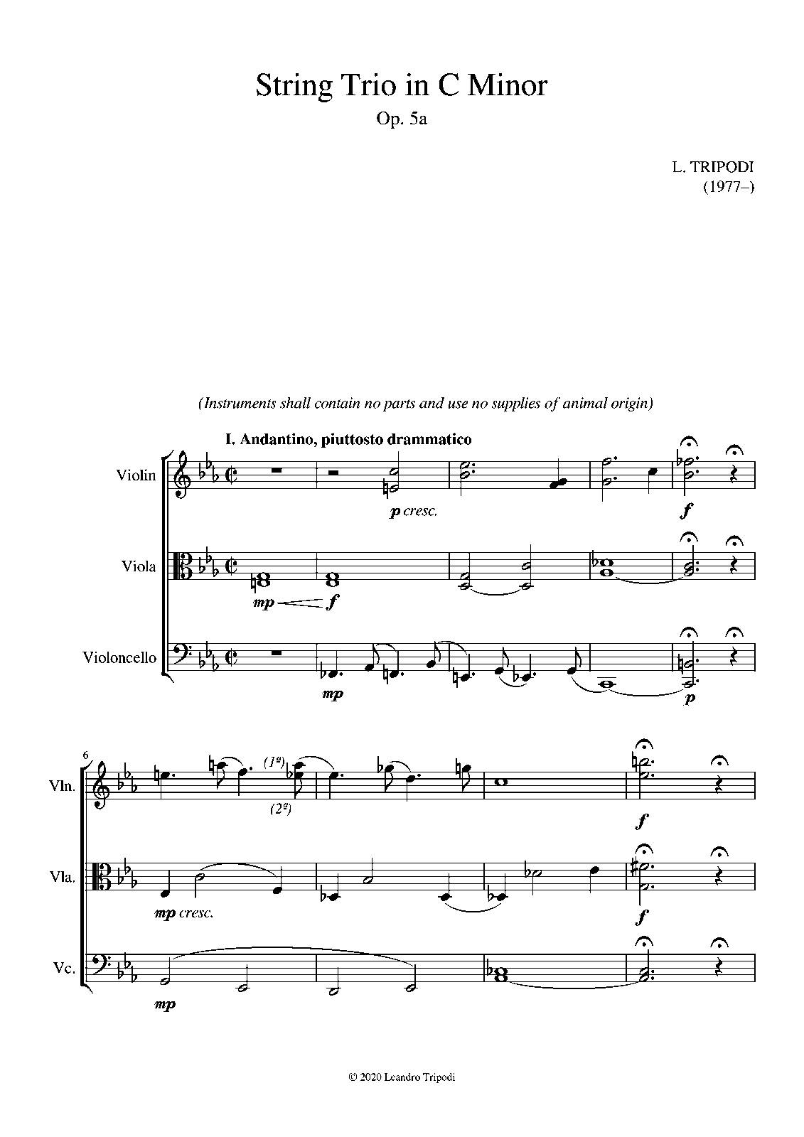 String Trio in C minor, Op.5a (Tripodi, Leandro) IMSLP