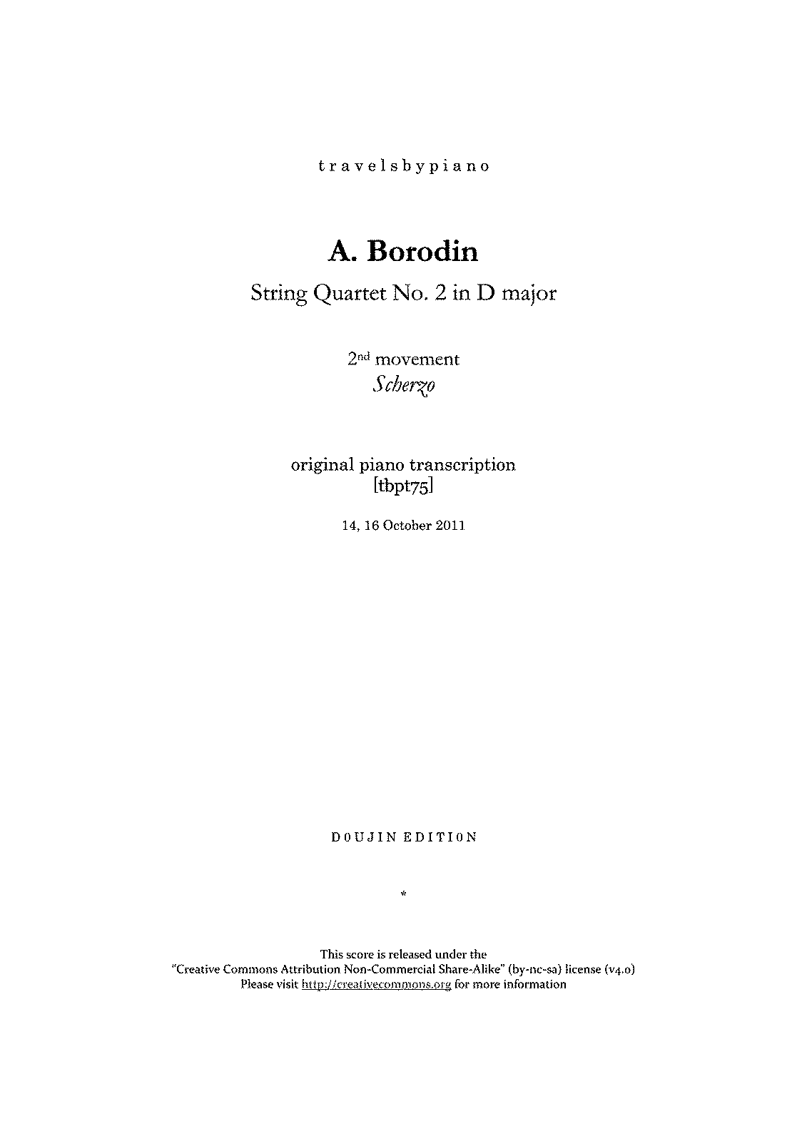 String Quartet No.2 (Borodin, Aleksandr) - IMSLP: Free Sheet Music PDF ...