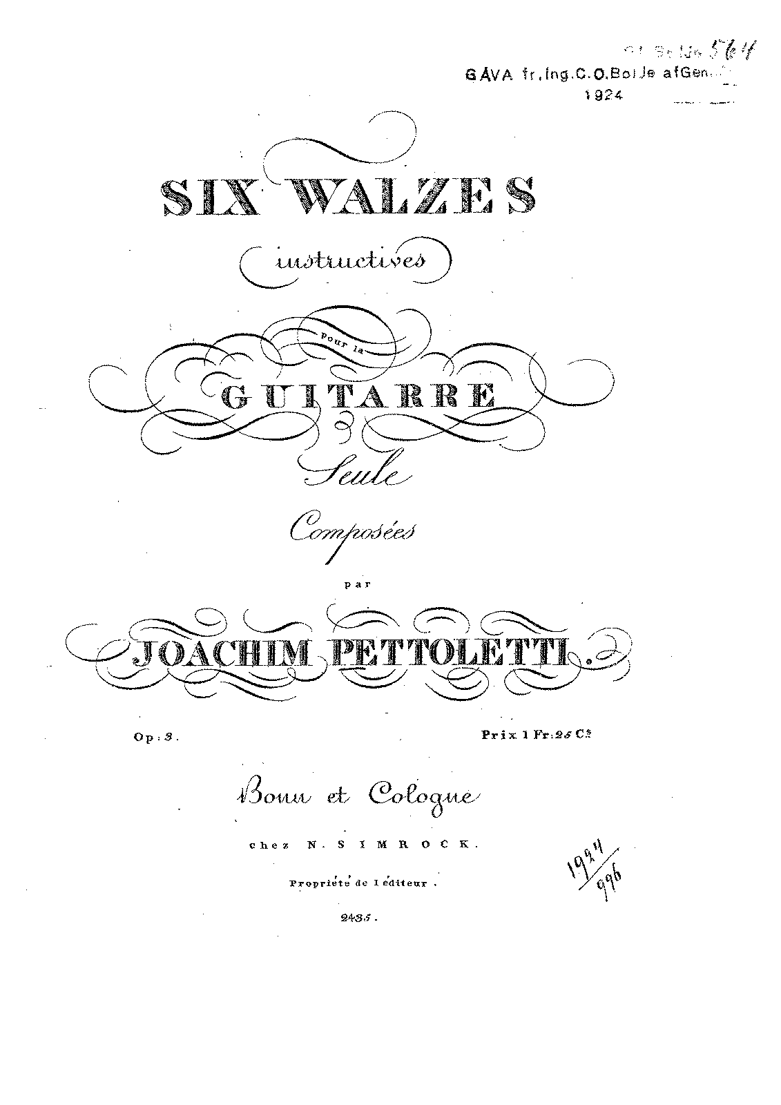 6 Walzes Instructives, Op.3 (Pettoletti, Joachim) - IMSLP