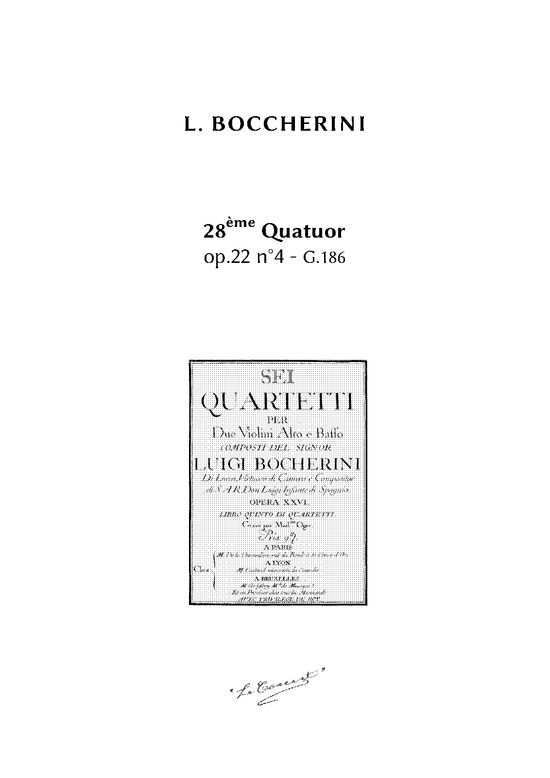 String Quartet In B-flat Major, G.186 (Boccherini, Luigi) - IMSLP