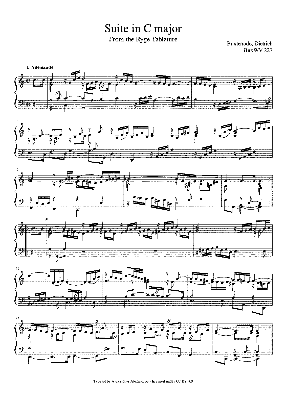 Suite in C major, BuxWV 227 (Buxtehude, Dietrich) - IMSLP