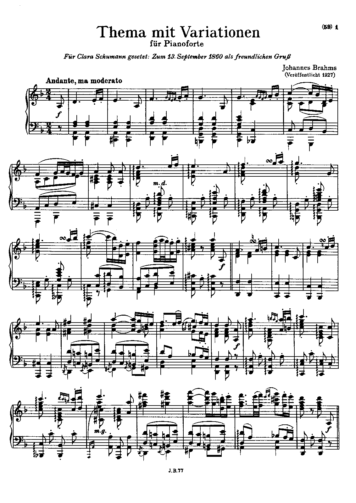 Theme with Variations in D minor