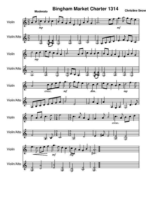 一般信息评论composed to celebrate bingham market charter in 1314