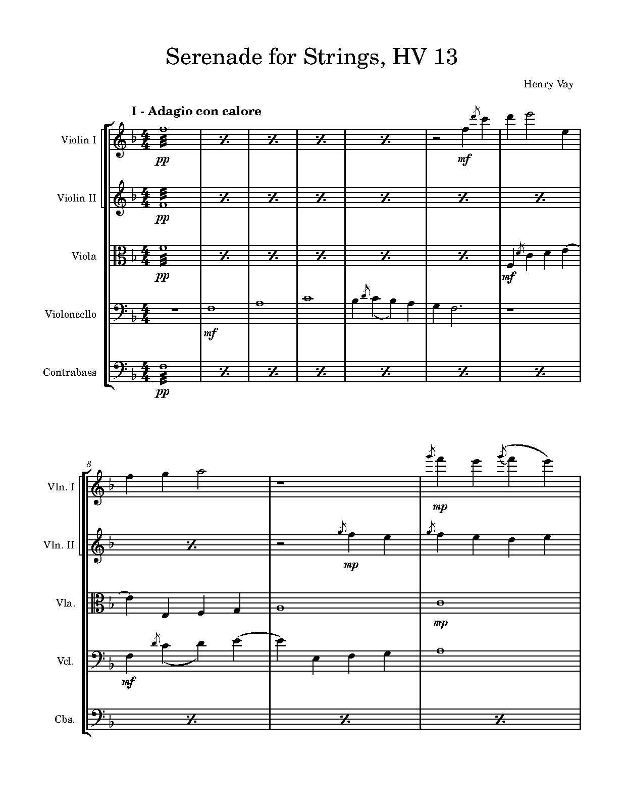 Serenade for Strings, HV 13 (Vay, Henry Lay) IMSLP