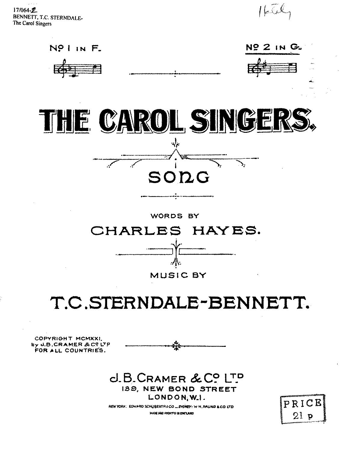 The Carol Singers (Bennett, Thomas Case Sterndale) - IMSLP: Free Sheet ...