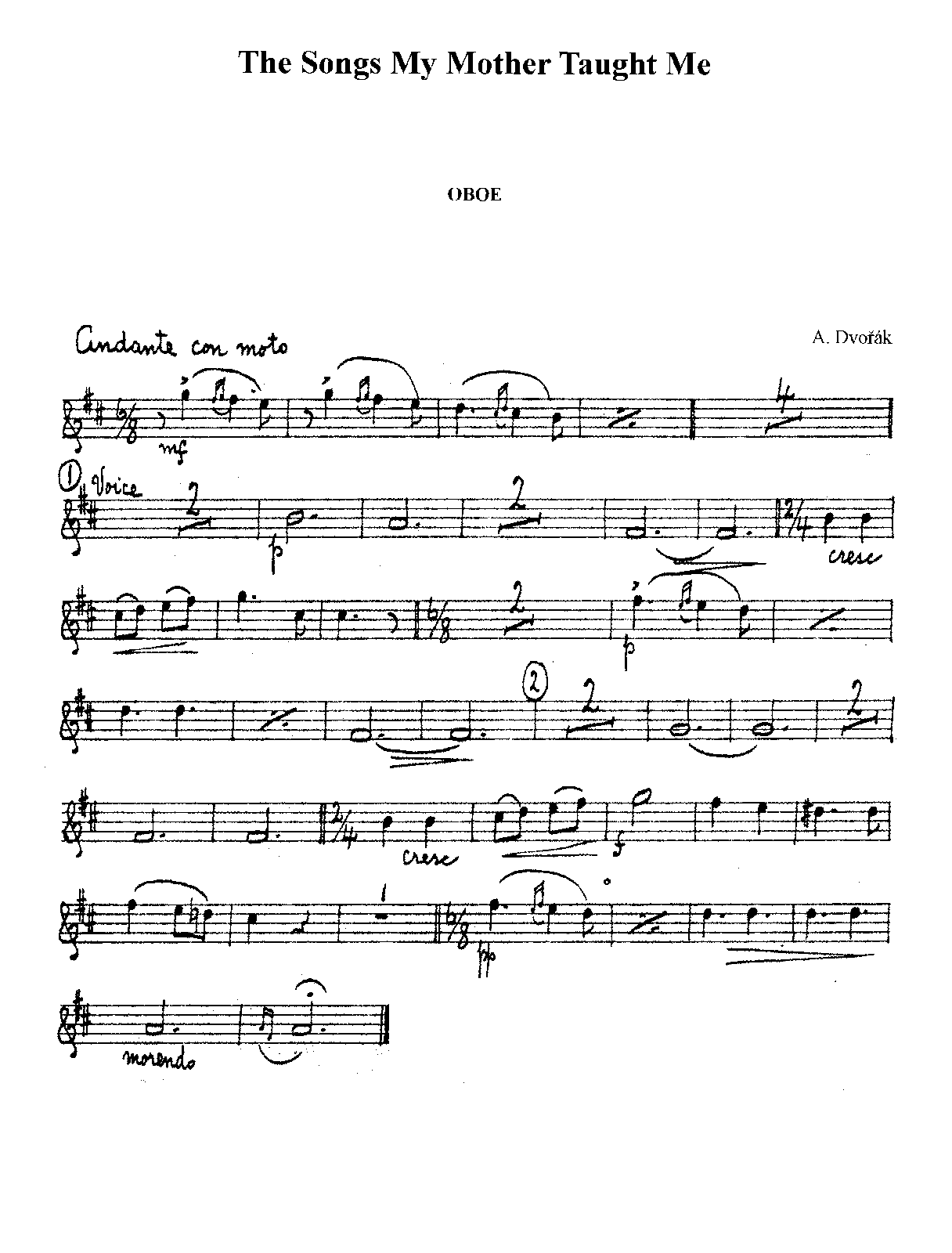 File:PMLP87717-02. DVORAK - SONGS MY MOTHER TAUGHT ME, OP. 55.4 (D) - Oboe.pdf