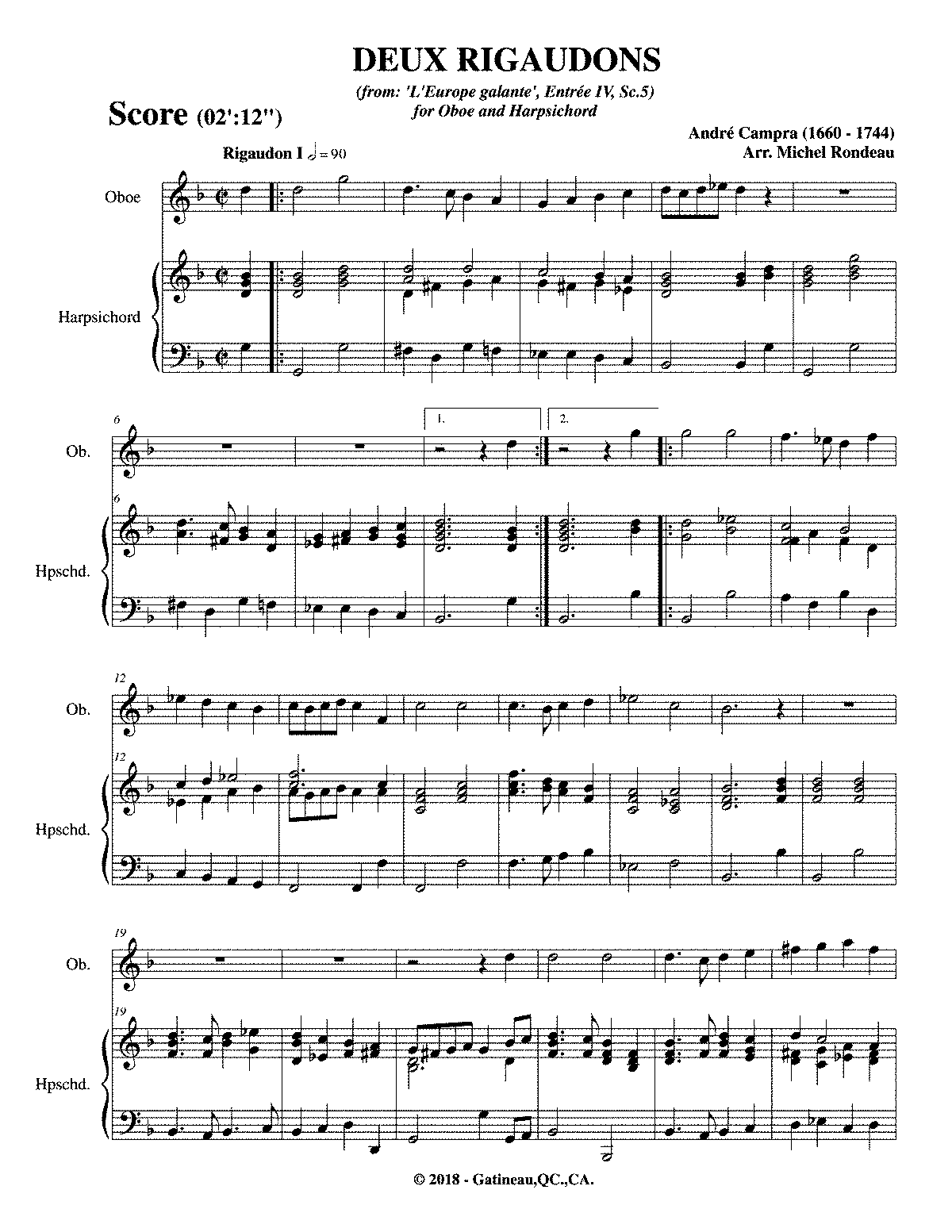 L'Europe galante (Campra, André) - IMSLP: Free Sheet Music PDF Download