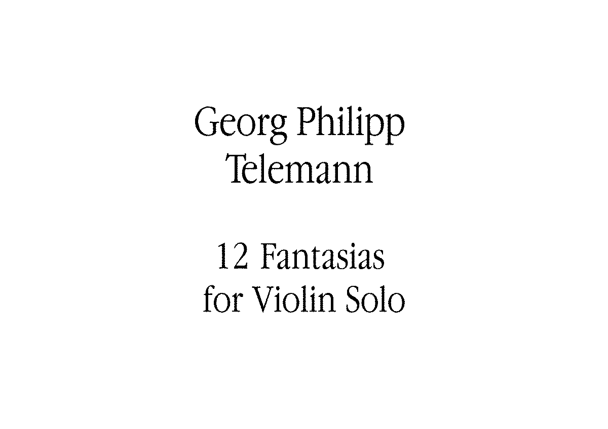 12 Fantasias For Violin Without Bass Twv 40 14 25 Telemann Georg