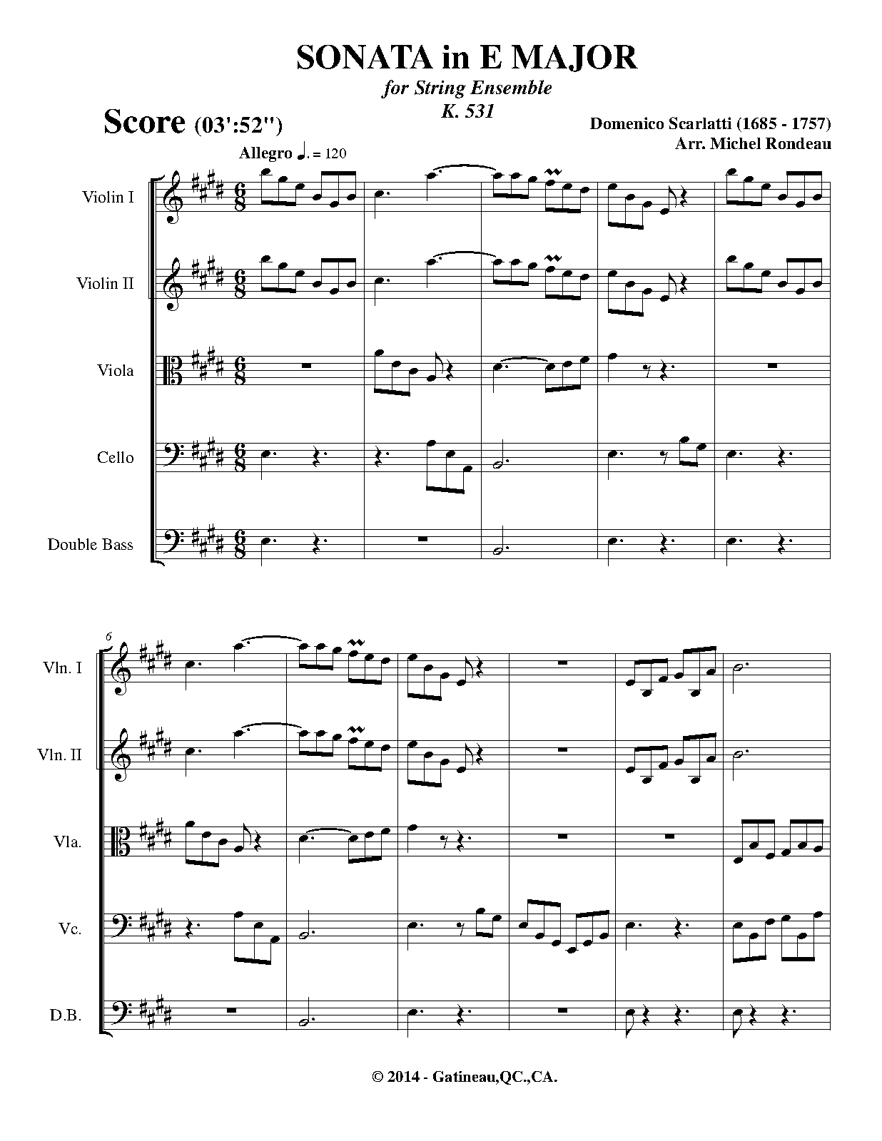 Keyboard Sonata in E major, K.531 (Scarlatti, Domenico) IMSLP