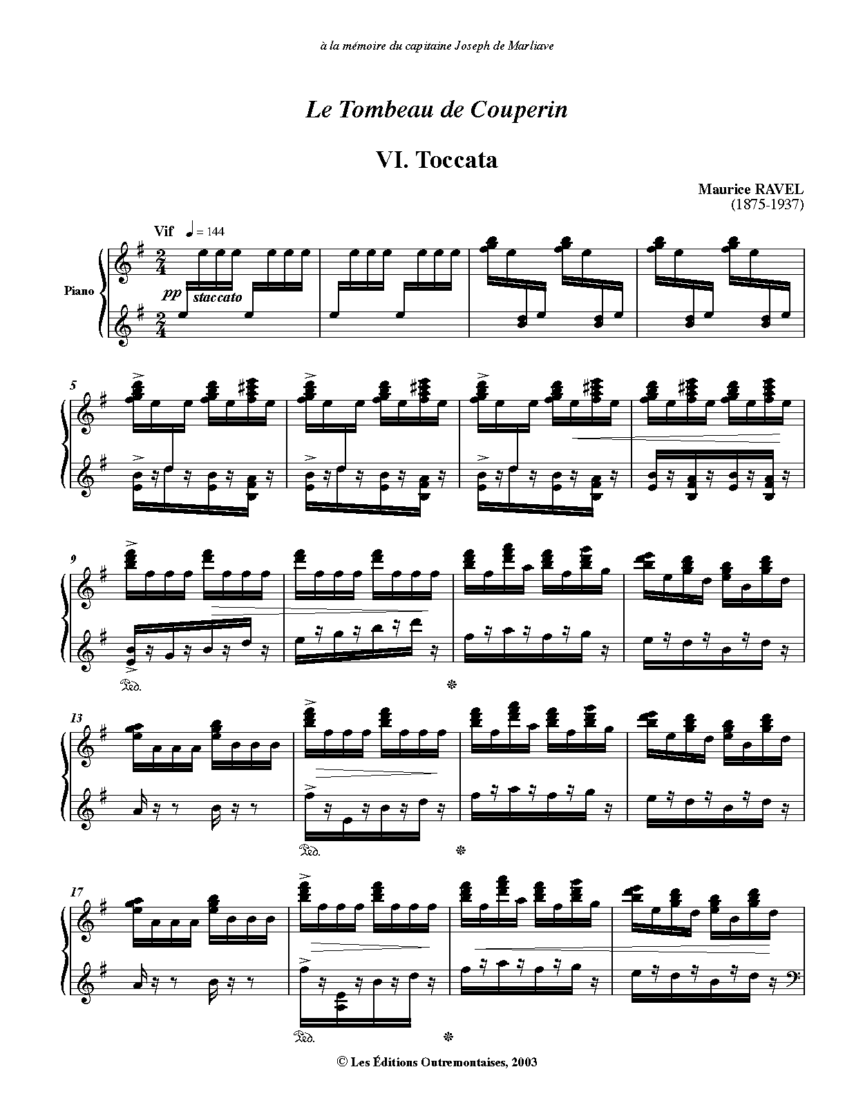 Le tombeau de Couperin (piano) (Ravel, Maurice) IMSLP Free Sheet Music PDF Download