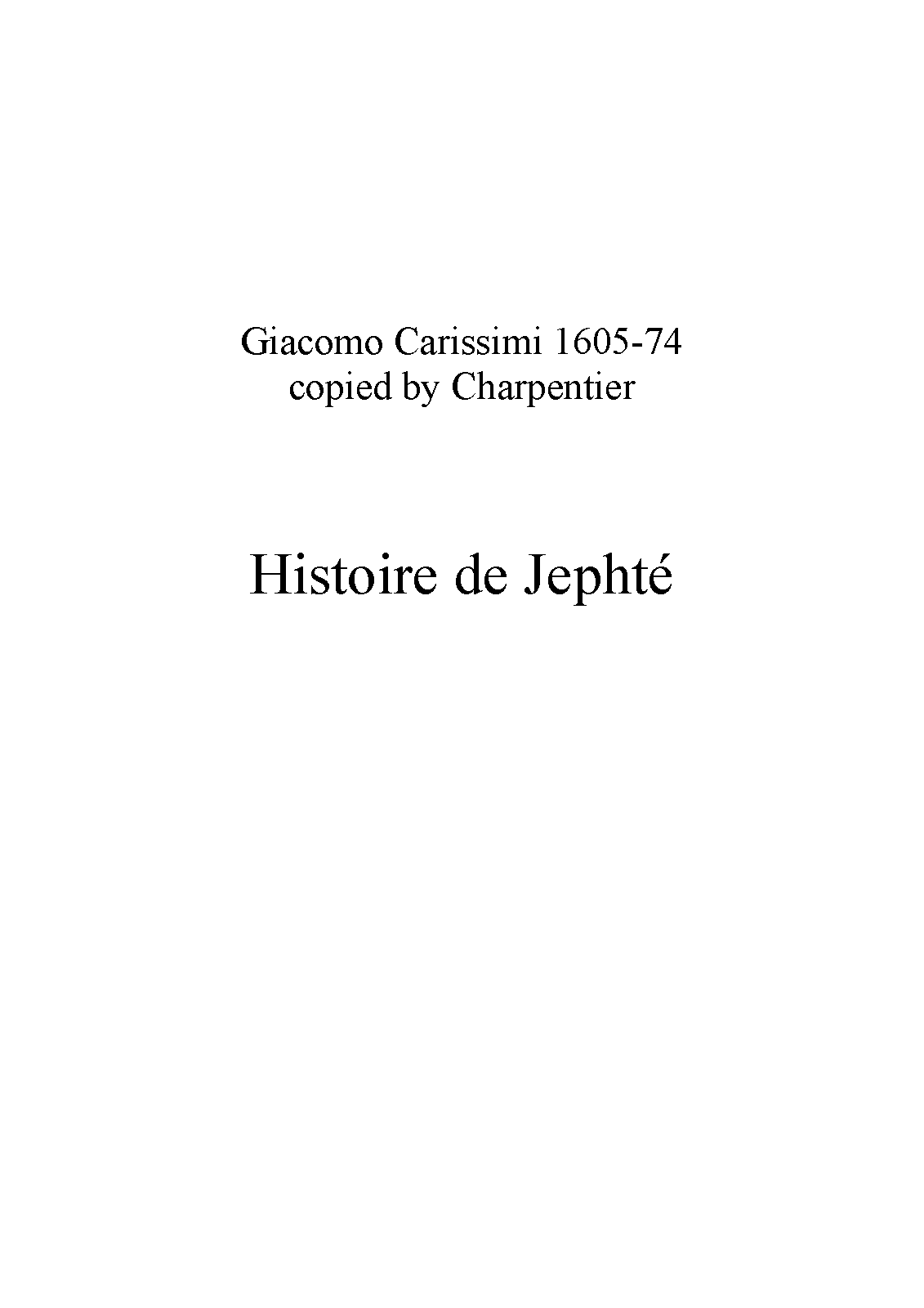 Jephte (Carissimi, IMSLP Free Sheet Music PDF Download