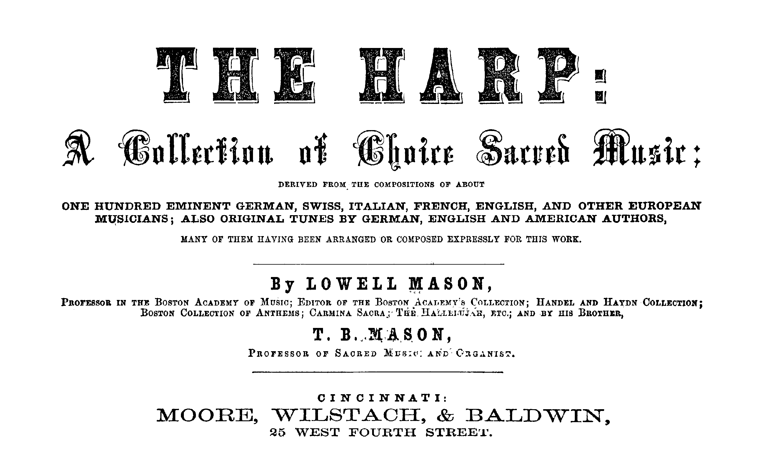 The Sacred Harp or Eclectic Harmony (Mason, Lowell) IMSLP