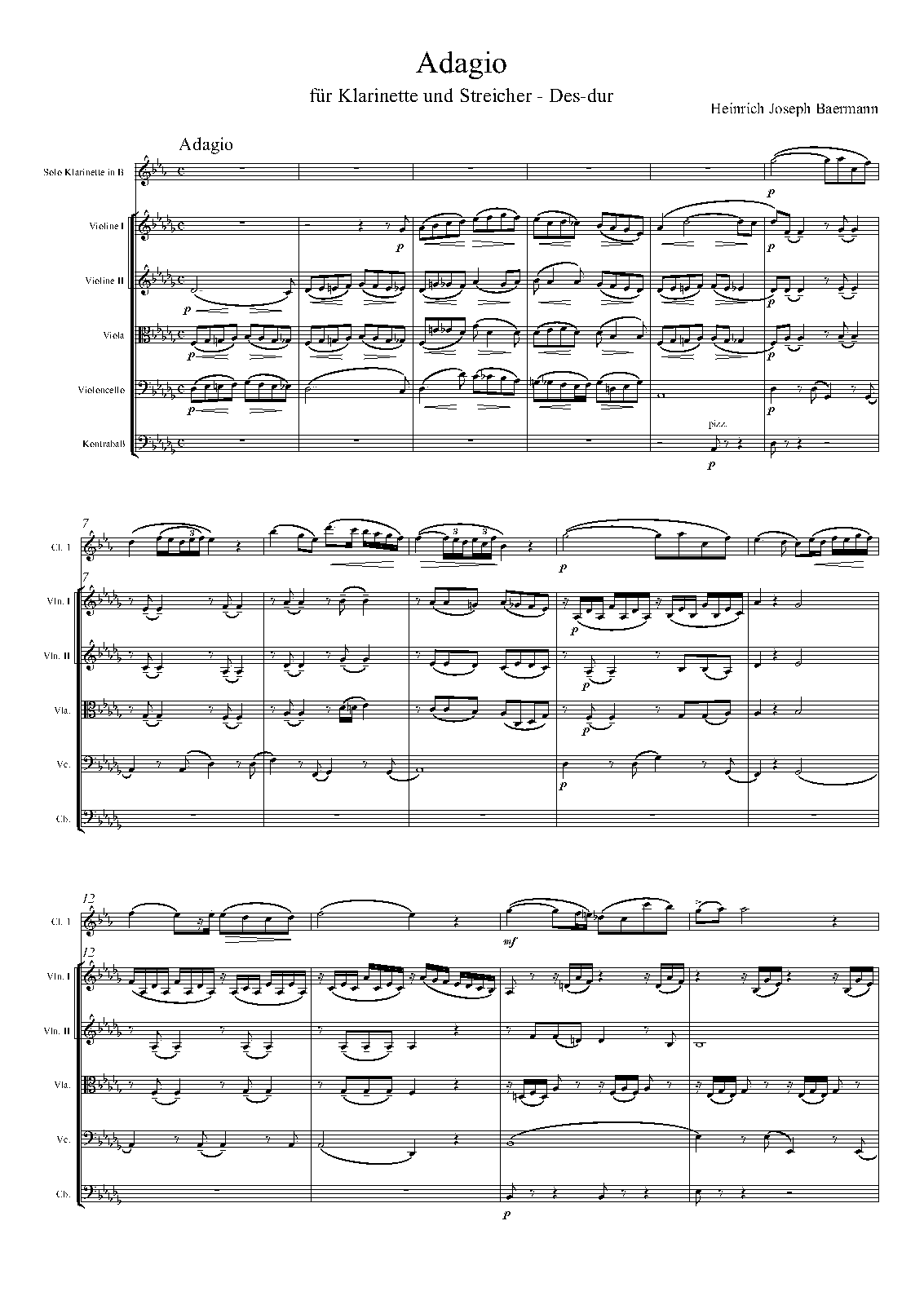 Quintet No.3, Op.23 (Baermann, Heinrich) IMSLP Free Sheet