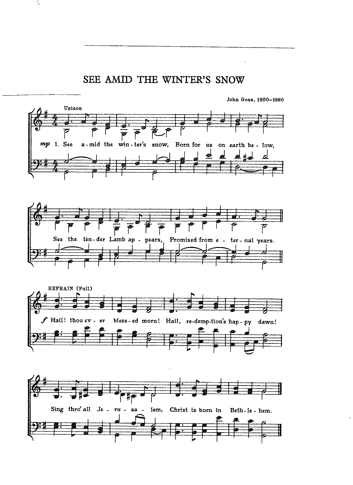 Download See amid the Winter's Snow (Goss, John) - IMSLP: Free Sheet Music PDF Download