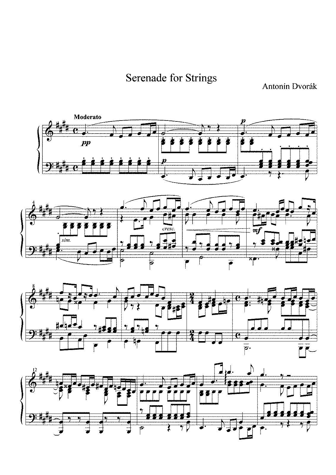 Serenade for Strings, Op.22 (Dvořák, Antonín) IMSLP Free Sheet Music