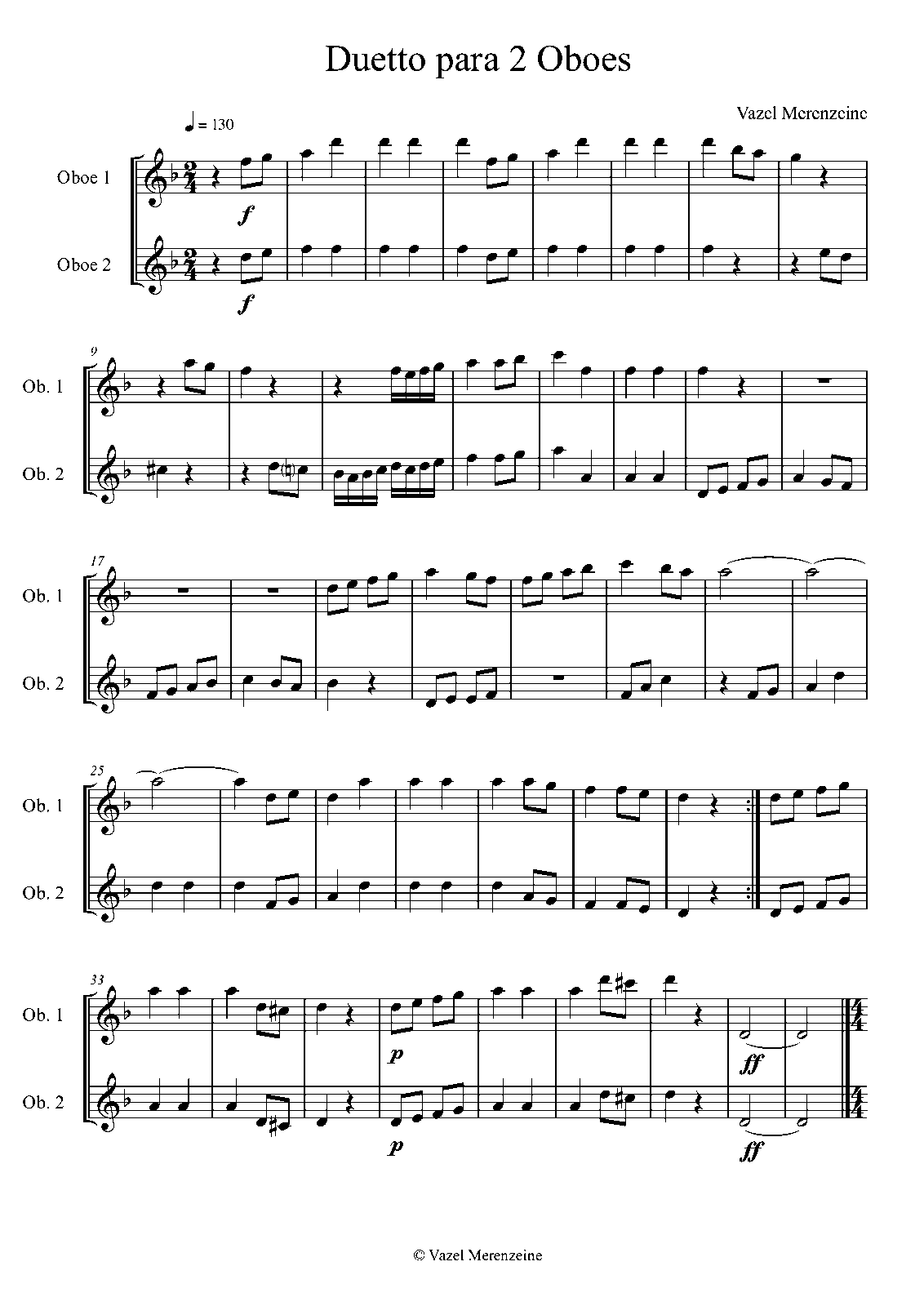 Oboe Duet No.1, PVM 29 (Silva, Wenyo de Oliveira Aragão da) IMSLP