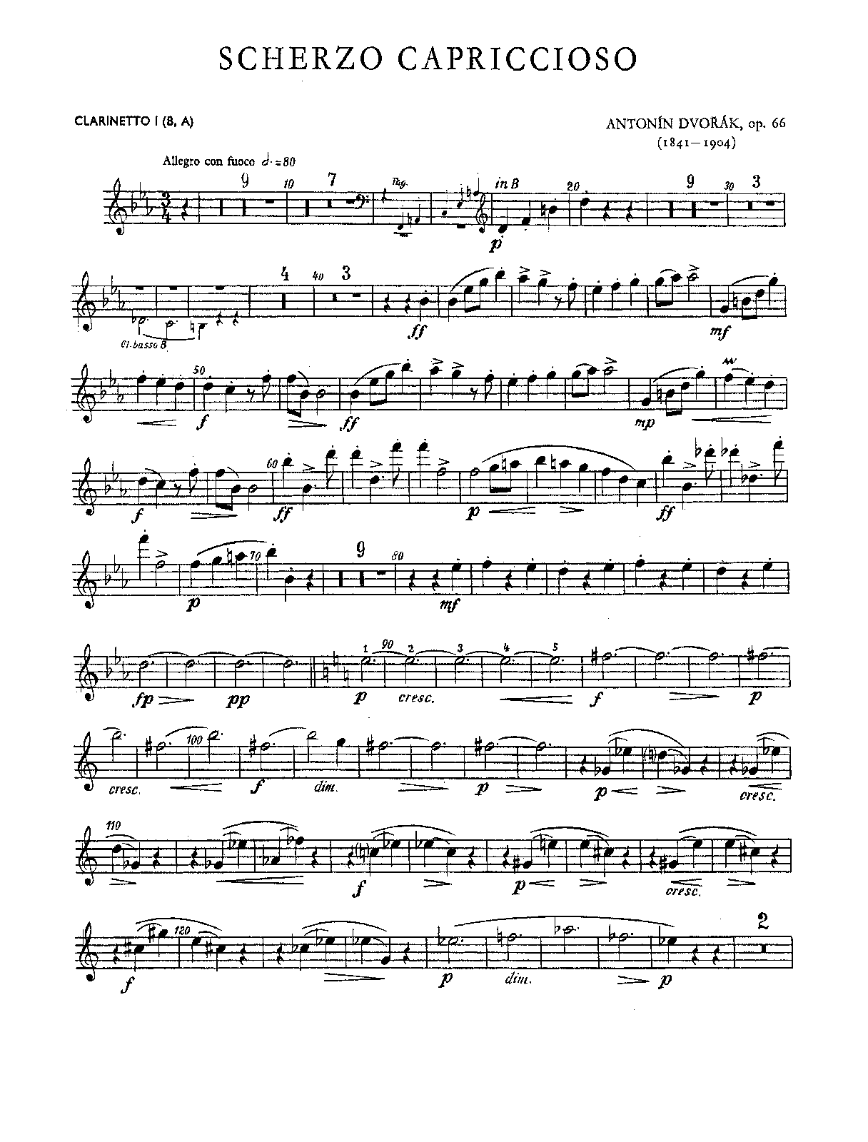 File:PMLP46689-03. DVORAK - SCHERZO CAPRICCIOSO, OP. 66 (SOUREK) - Clarinet 1-2, Bass Clarinet.pdf