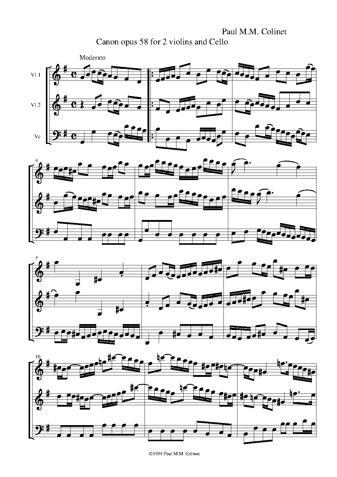 Canon for 2 Violins and Cello Paul M.M.) IMSLP