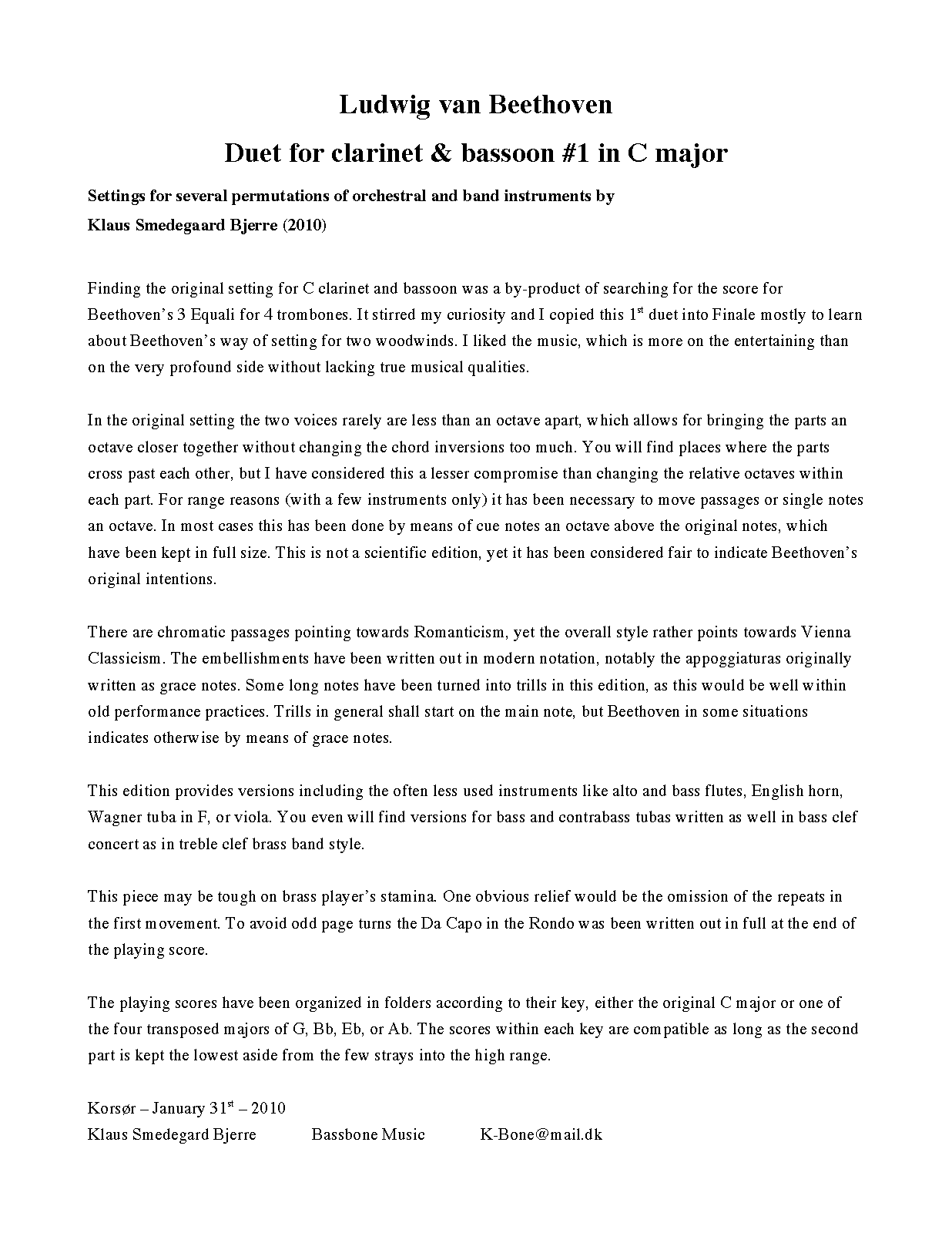 3 Duets for and Bassoon, WoO 27 (Beethoven, Ludwig van