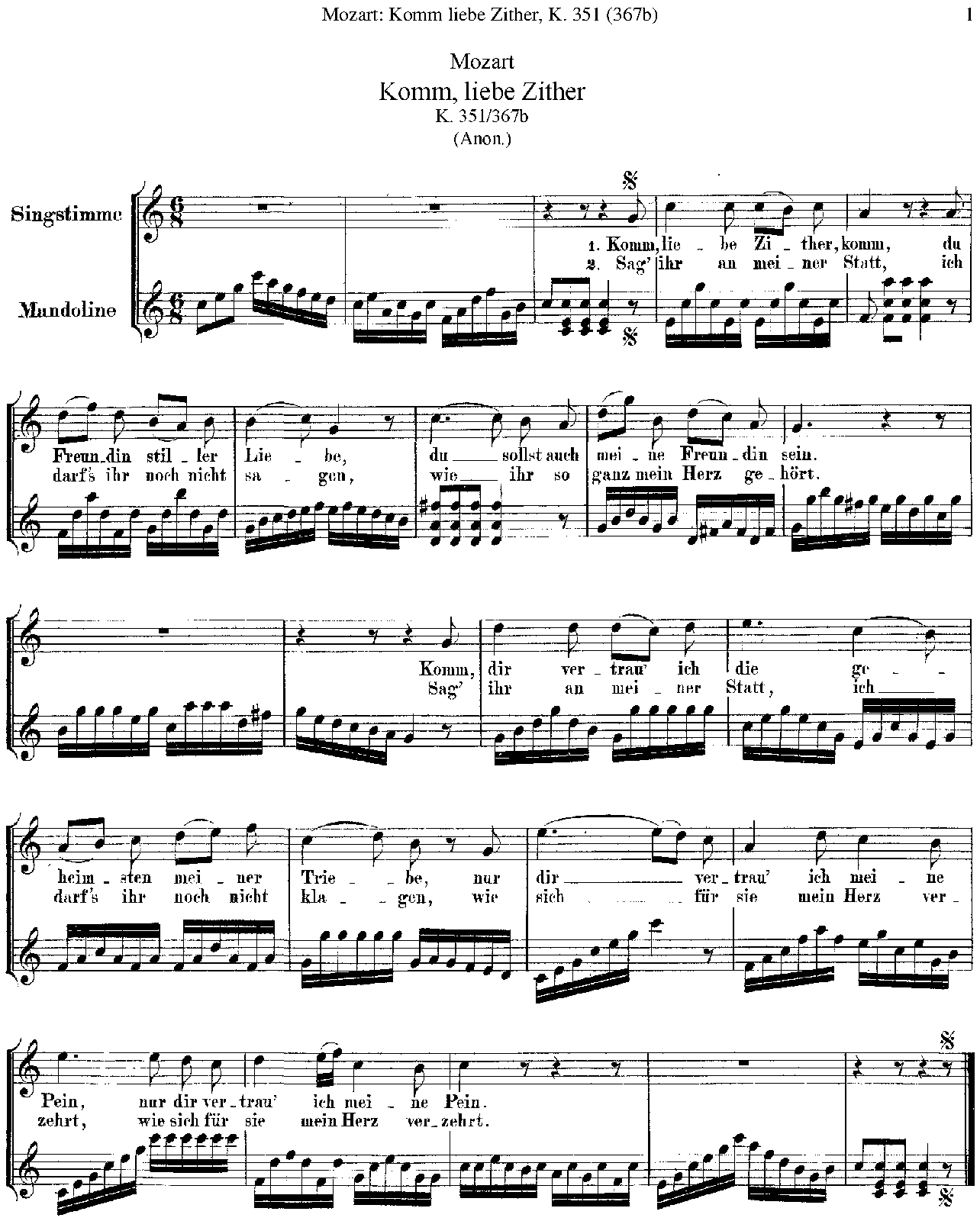 Komm, liebe Zither, komm