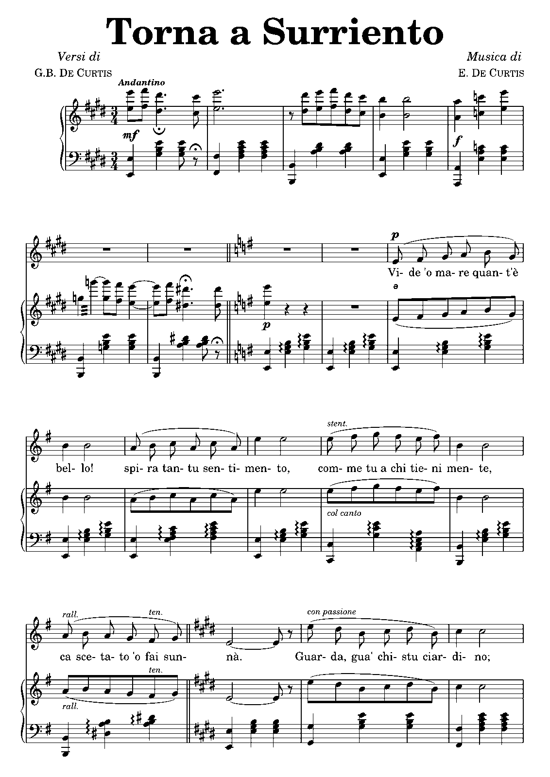 Torna a Surriento (De Curtis, Ernesto) - IMSLP