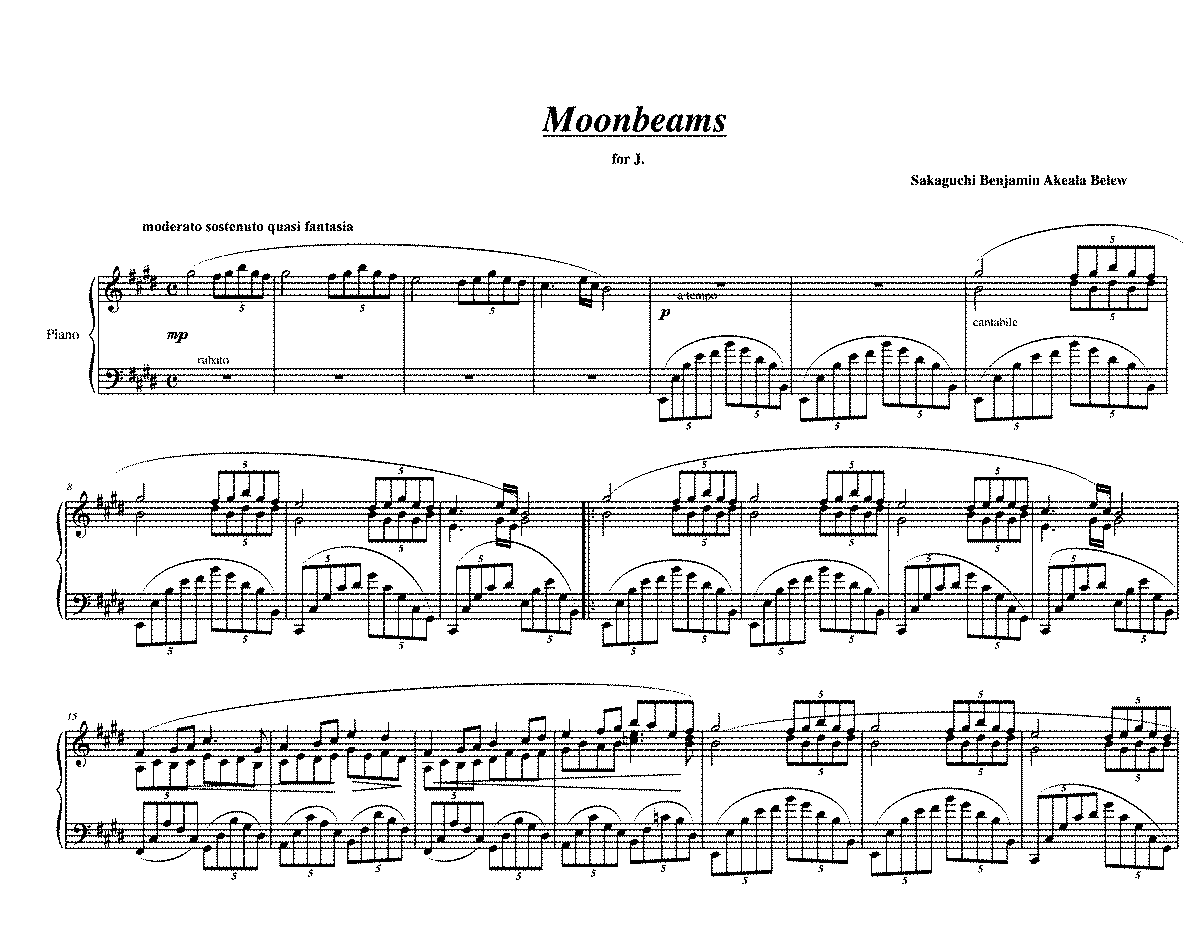 moonbeams钢琴曲图片