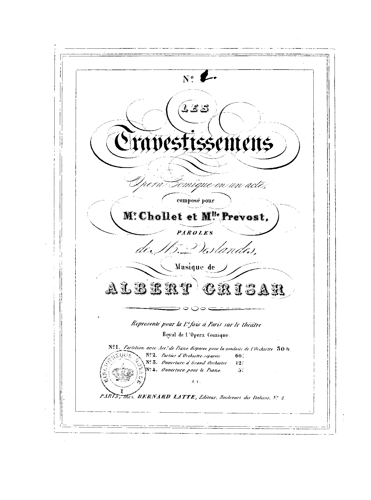 Les travestissements (Grisar, Albert) IMSLP