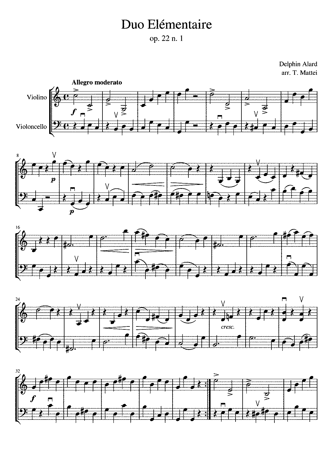 4 Duos élémentaires, Op.22 (Alard, Jean Delphin) - IMSLP: Free Sheet ...