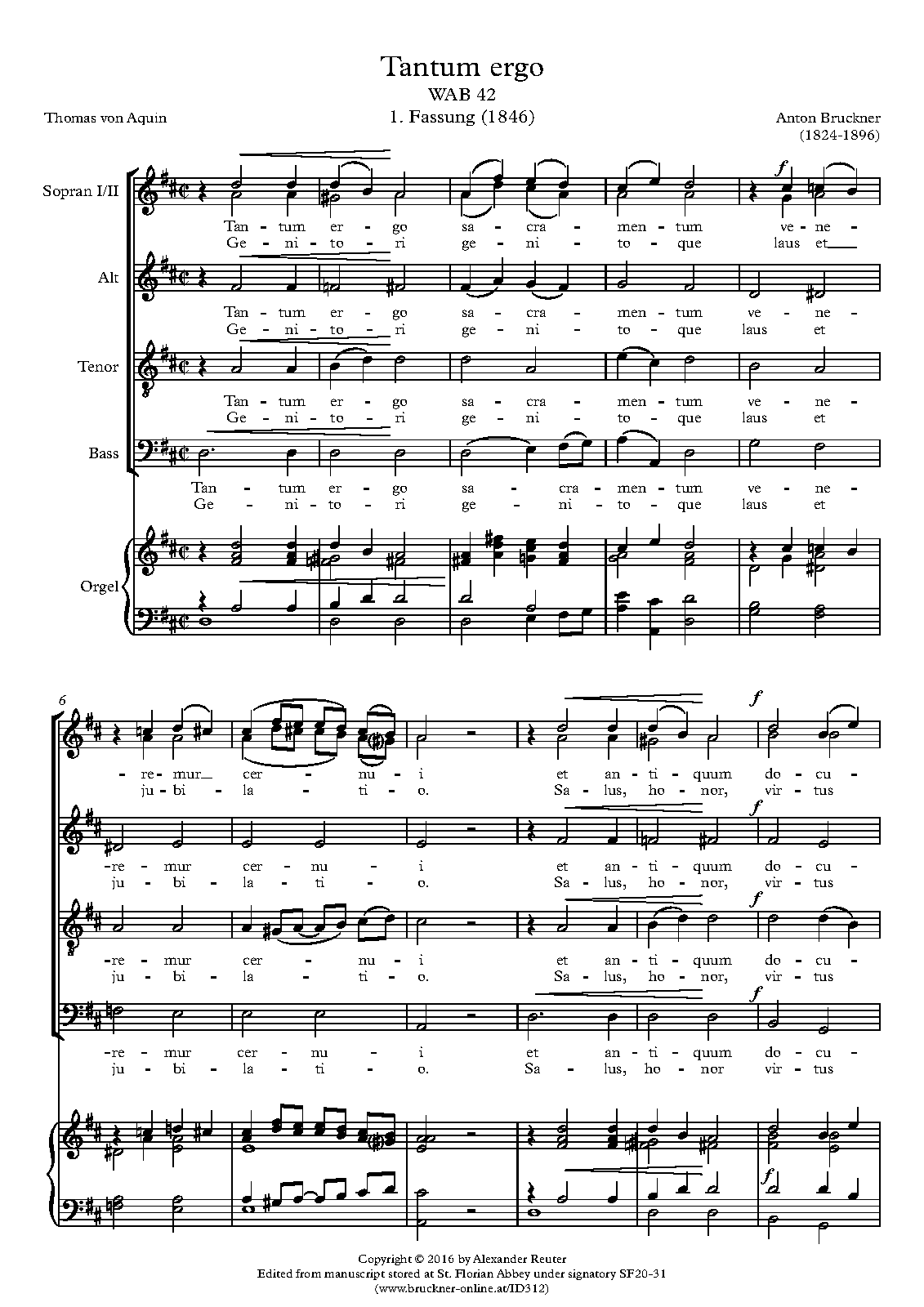 Tantum ergo, WAB 42 (Bruckner, Anton) IMSLP Free Sheet Music PDF