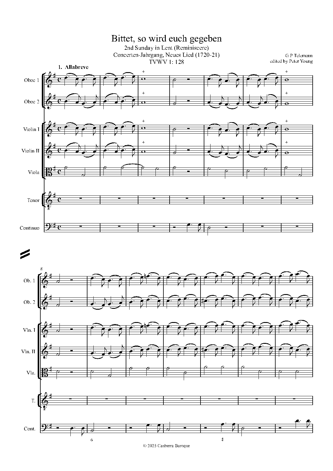 Bittet, so wird euch gegeben, TWV 1:128