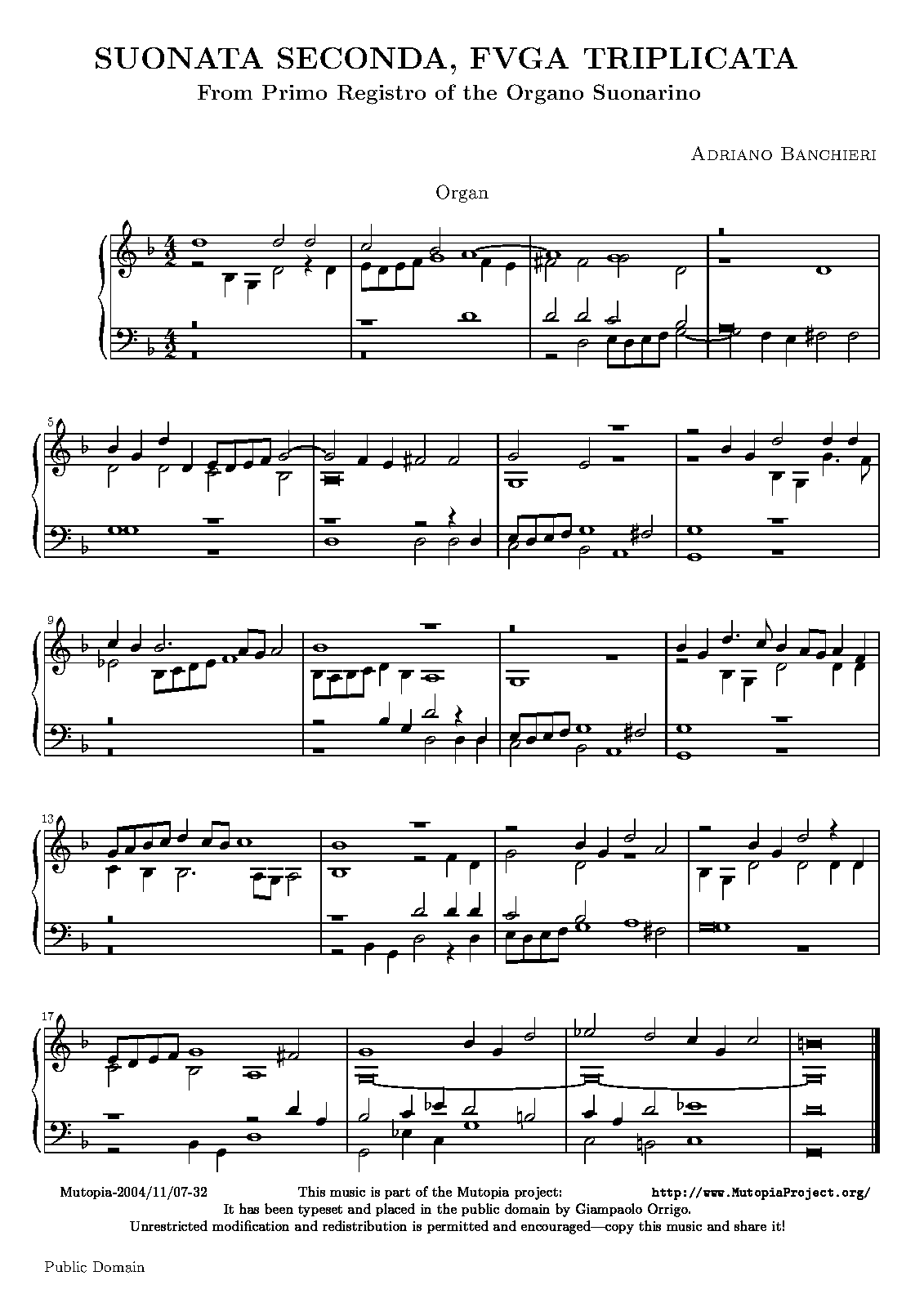 File:Banchieri - Organo Suonarino-Primo Registro - Suonata Sconda, Fuga Triplicata.pdf