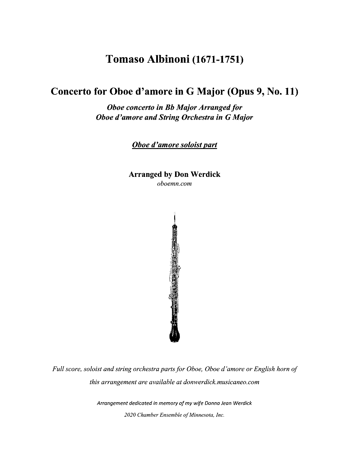 albinoni concerto in b flat major trumpet piano