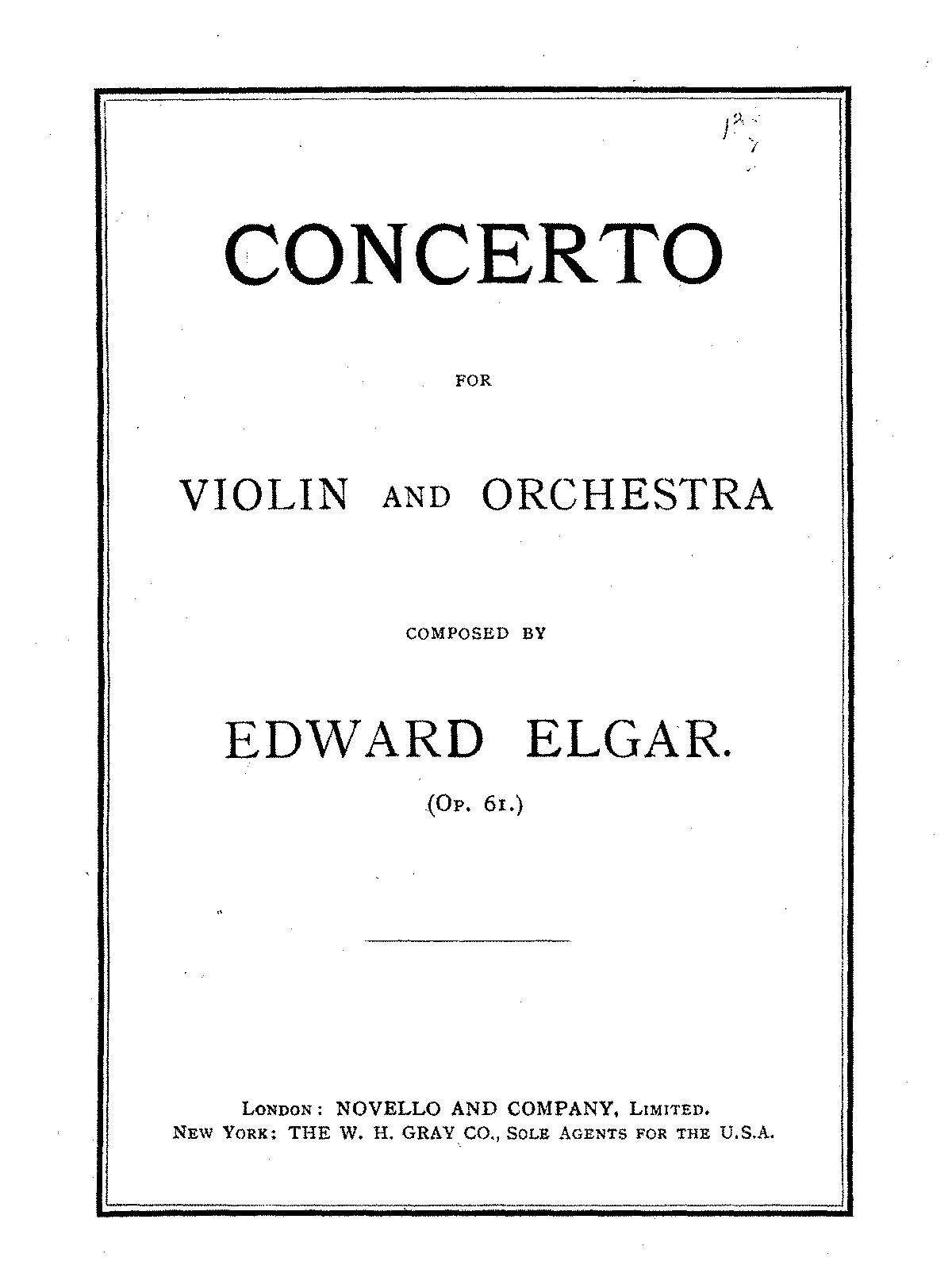 Violin Concerto, Op.61 (Elgar, Edward) - IMSLP