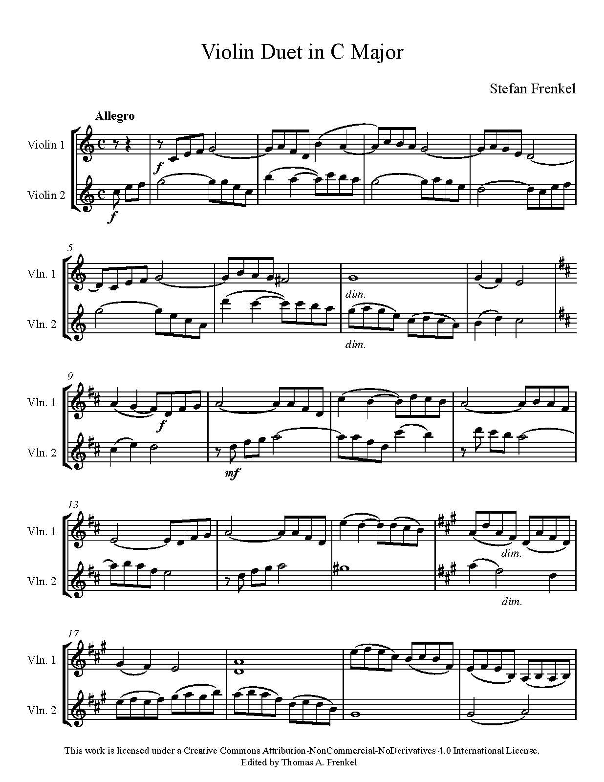 Violin Duet in C major (Frenkel, Stefan) IMSLP