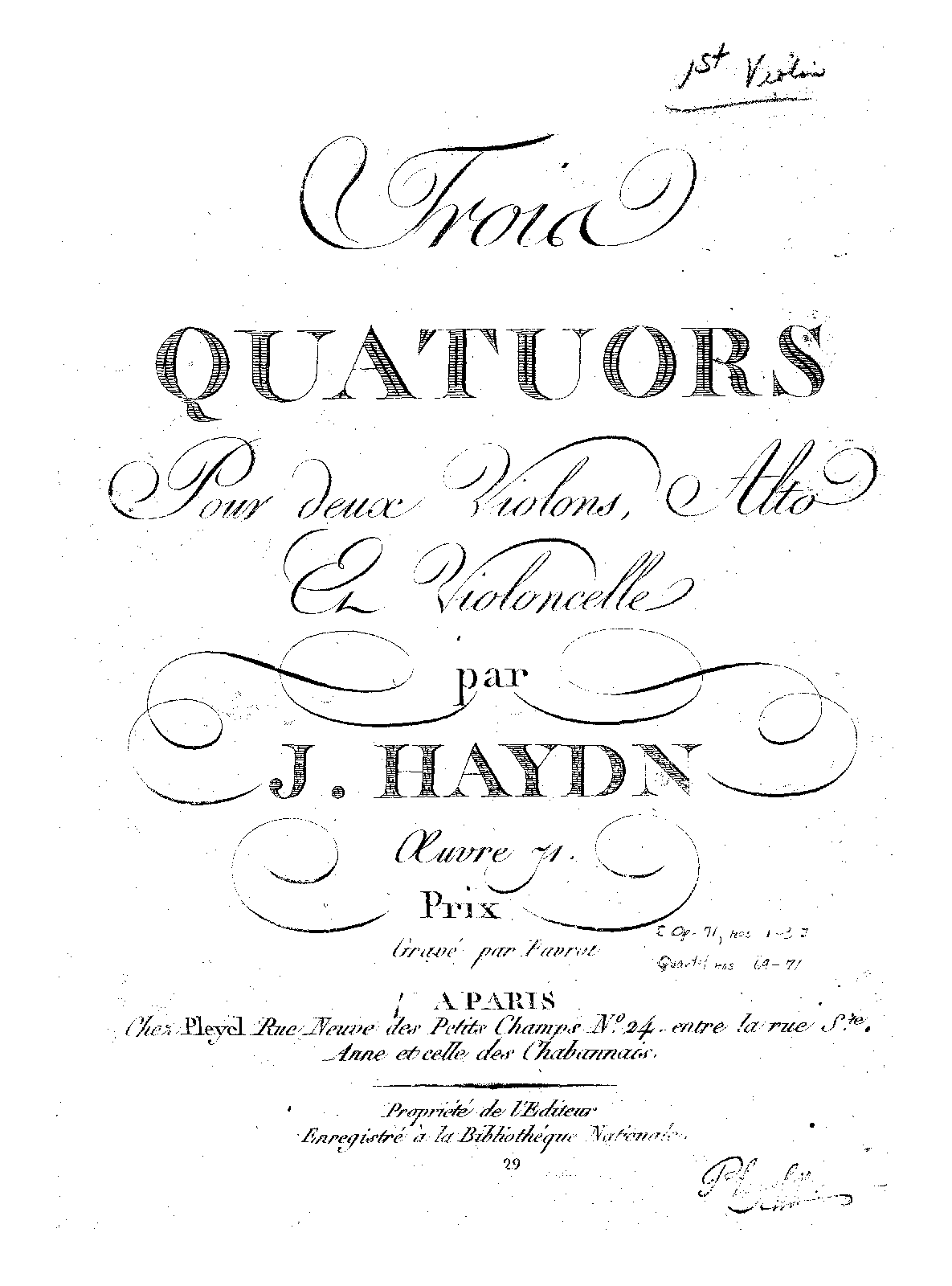 String Quartets, Op.71 (Haydn, Joseph) IMSLP Free Sheet Music PDF