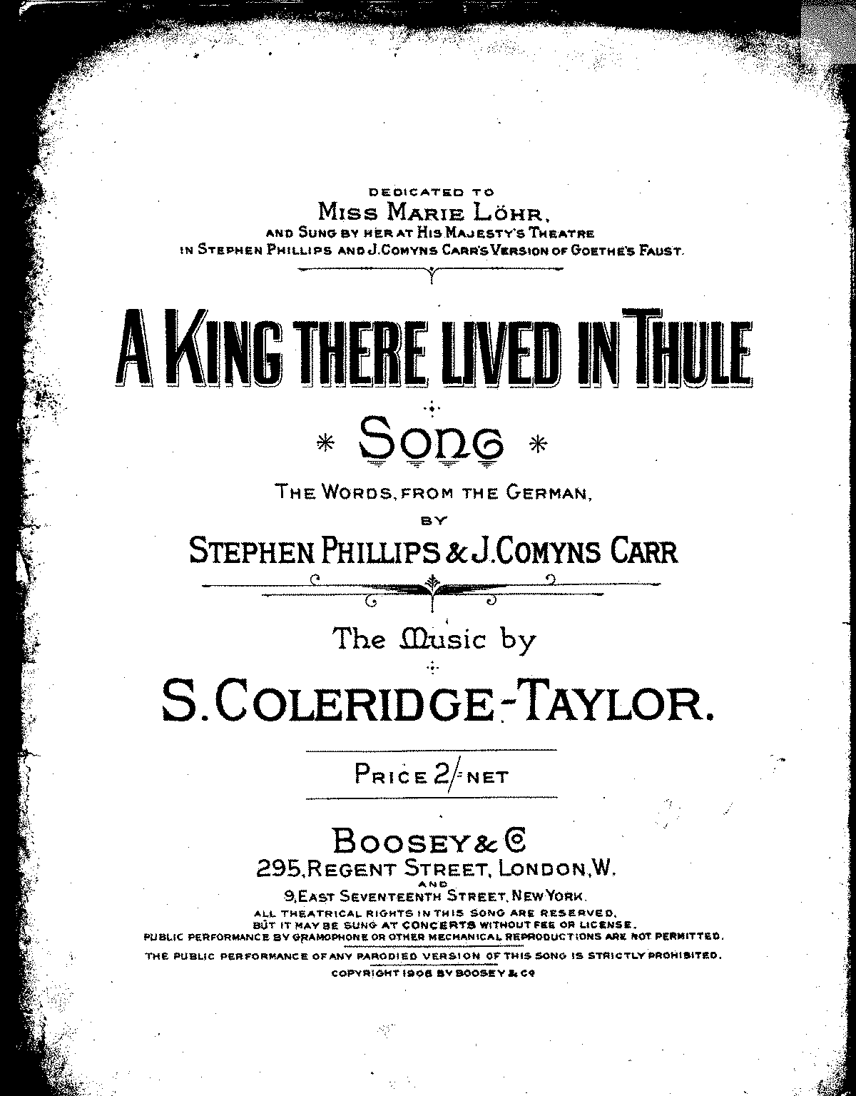 A King There Lived in Thule (Coleridge-Taylor, Samuel) - IMSLP