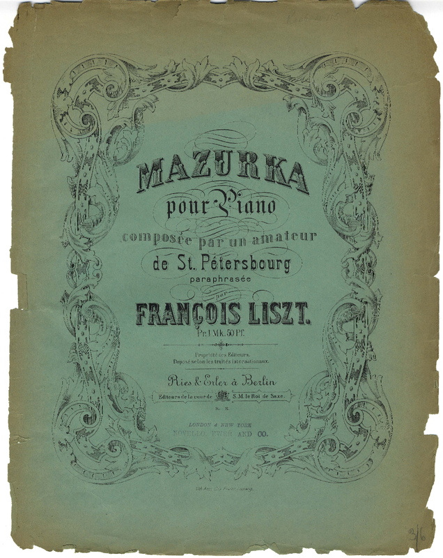 Mazurka pour piano composeé par un amateur de St Pétersbourg
