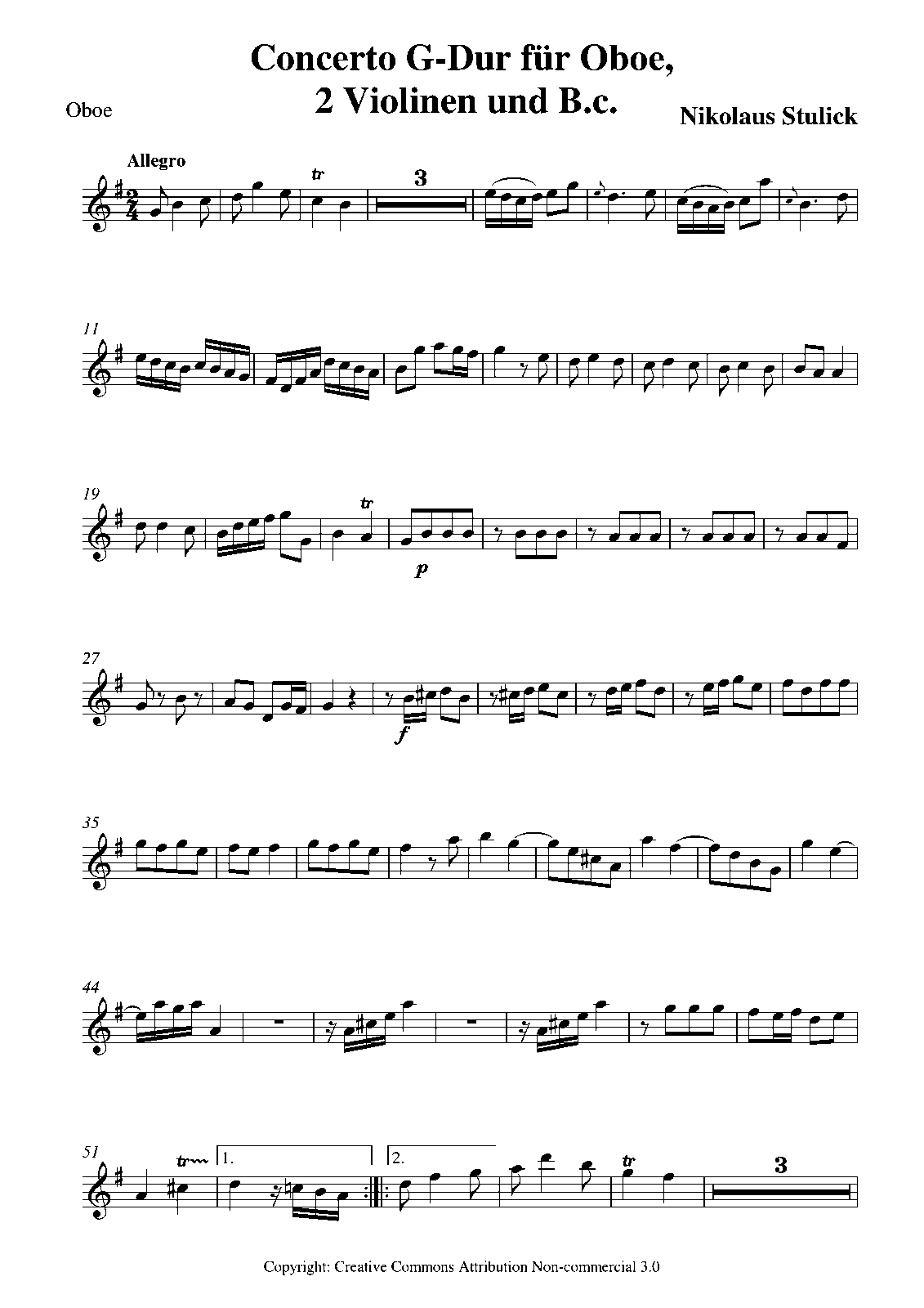 Oboe Concerto in G major (Stulick, Matthäus Nikolaus) IMSLP